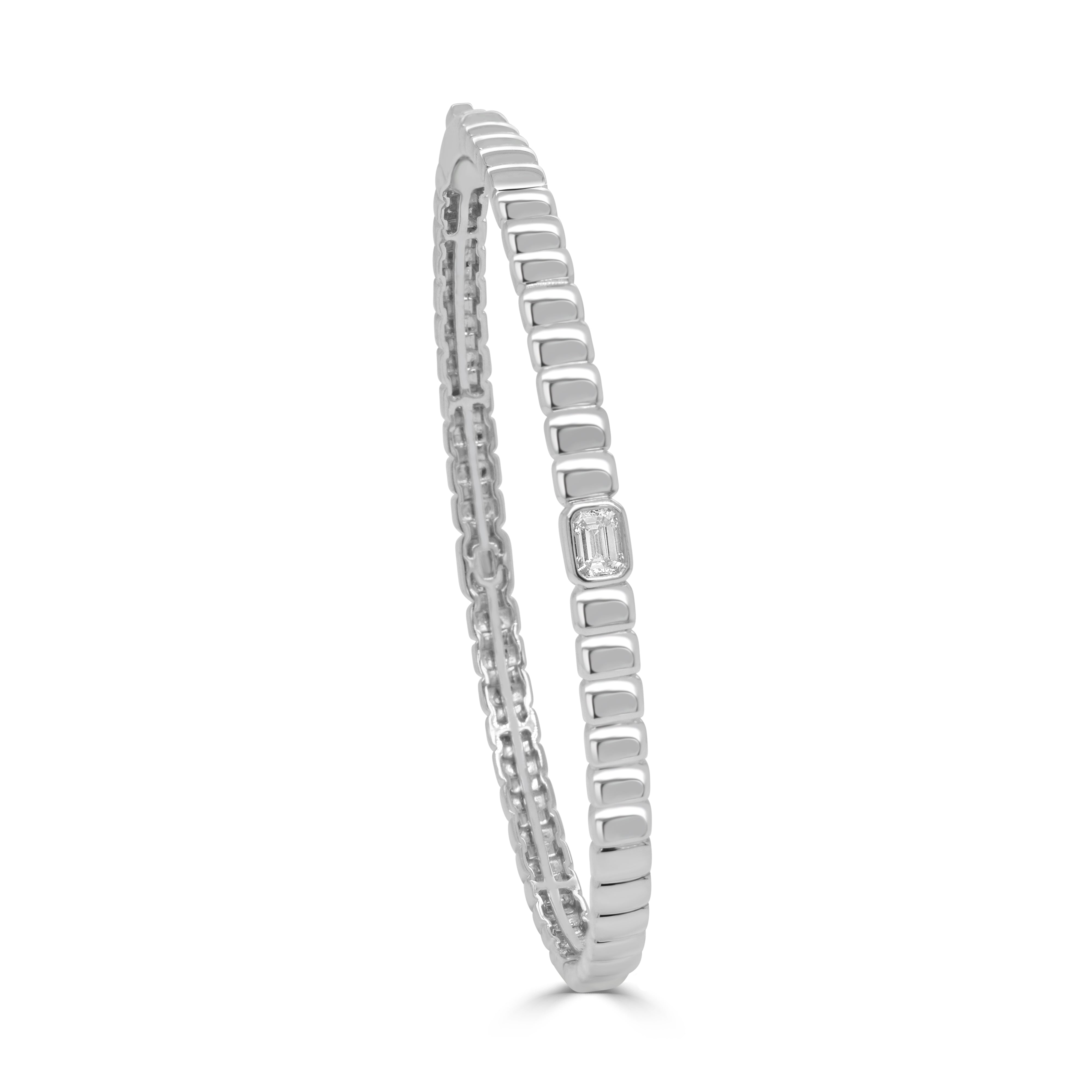 Emerald-Cut Diamond Bangle