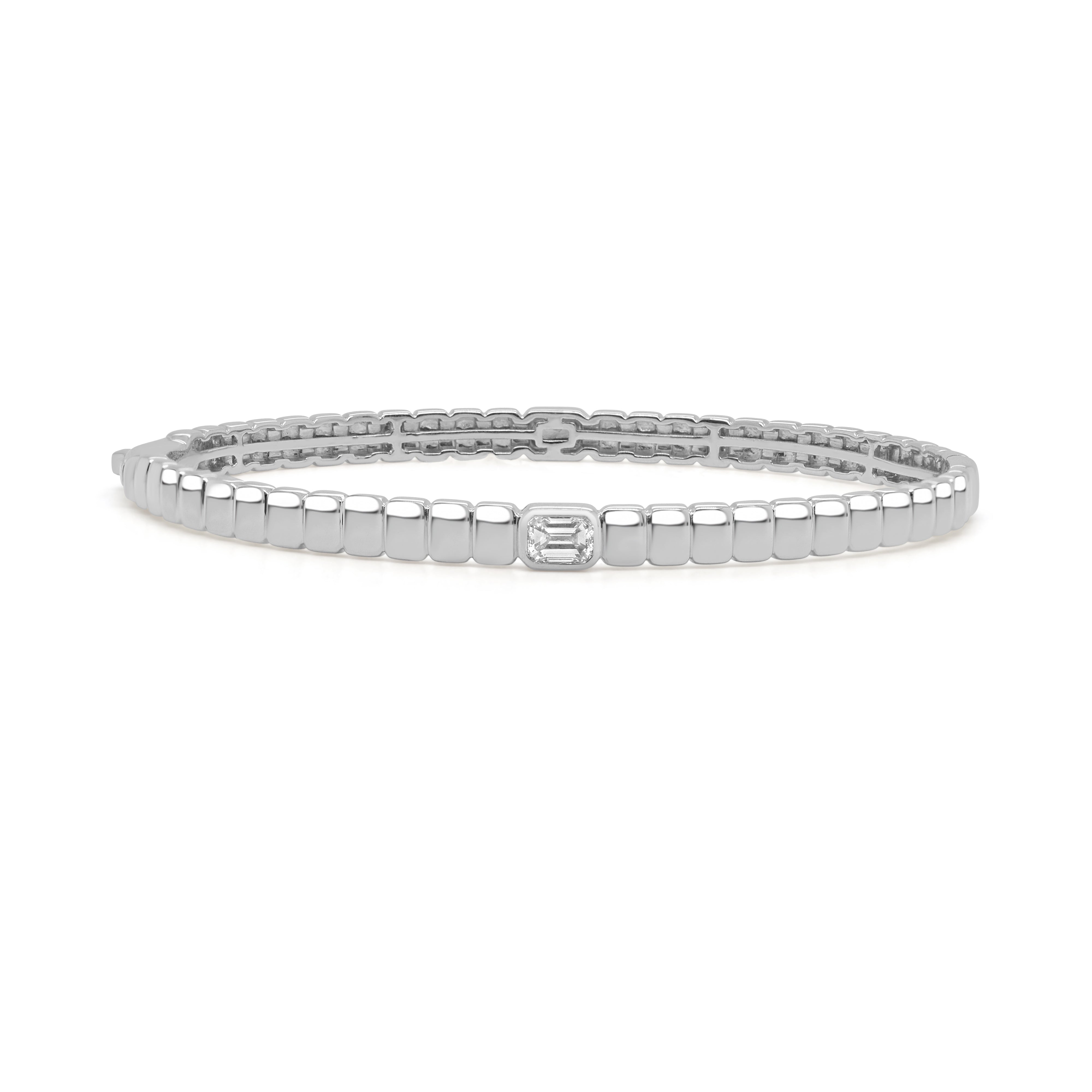 Emerald-Cut Diamond Bangle