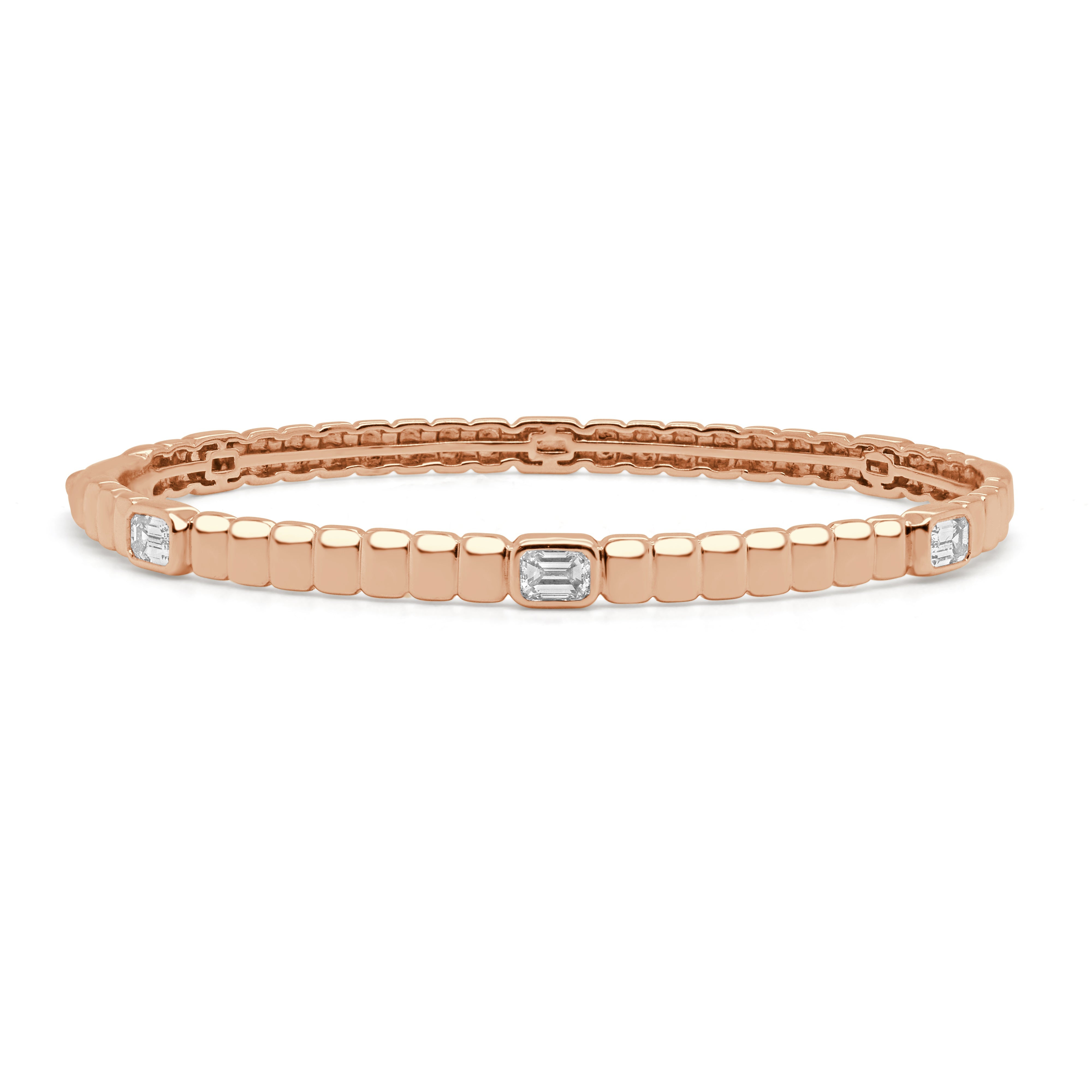 Emerald-Cut Diamond Bangle