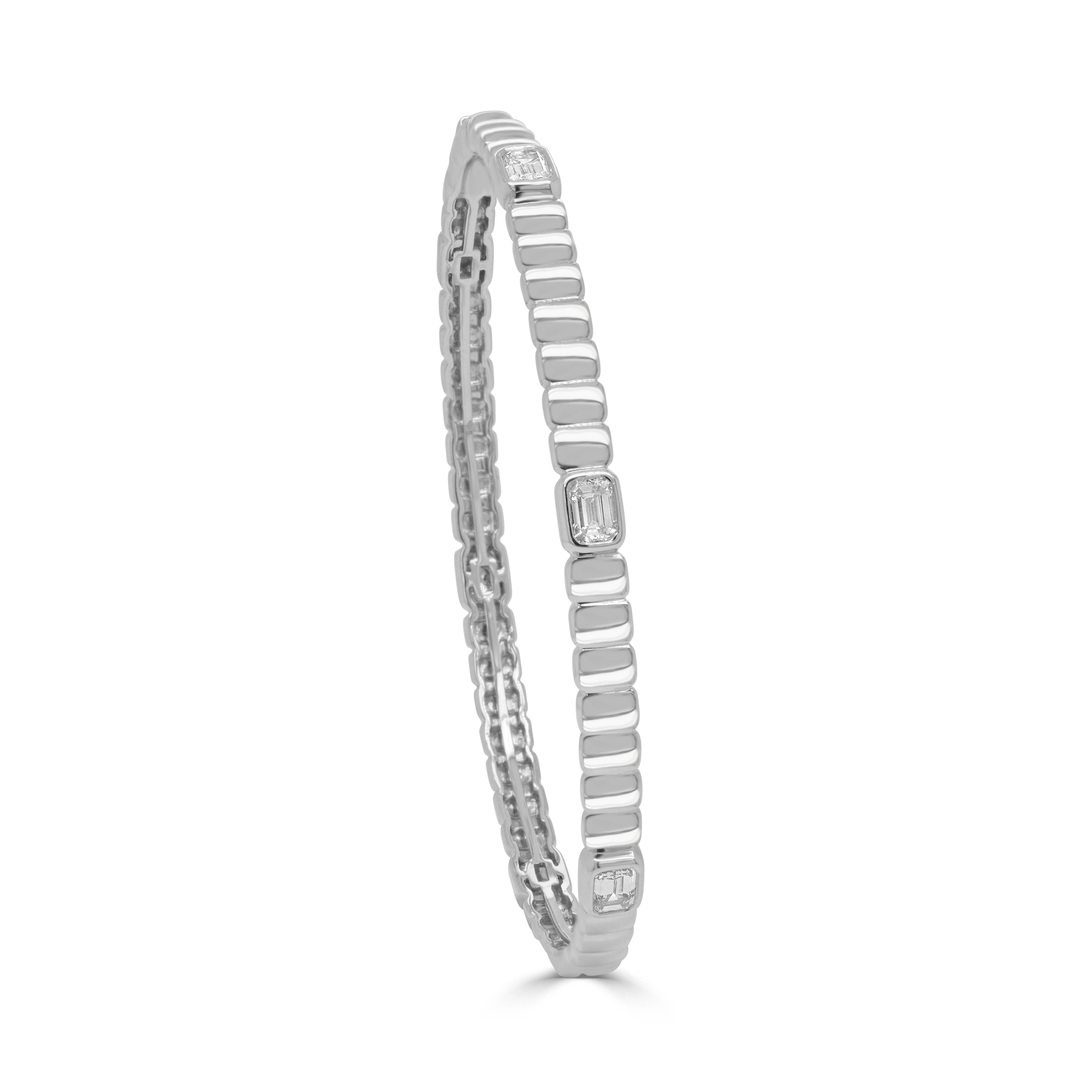 Emerald-Cut Diamond Bangle
