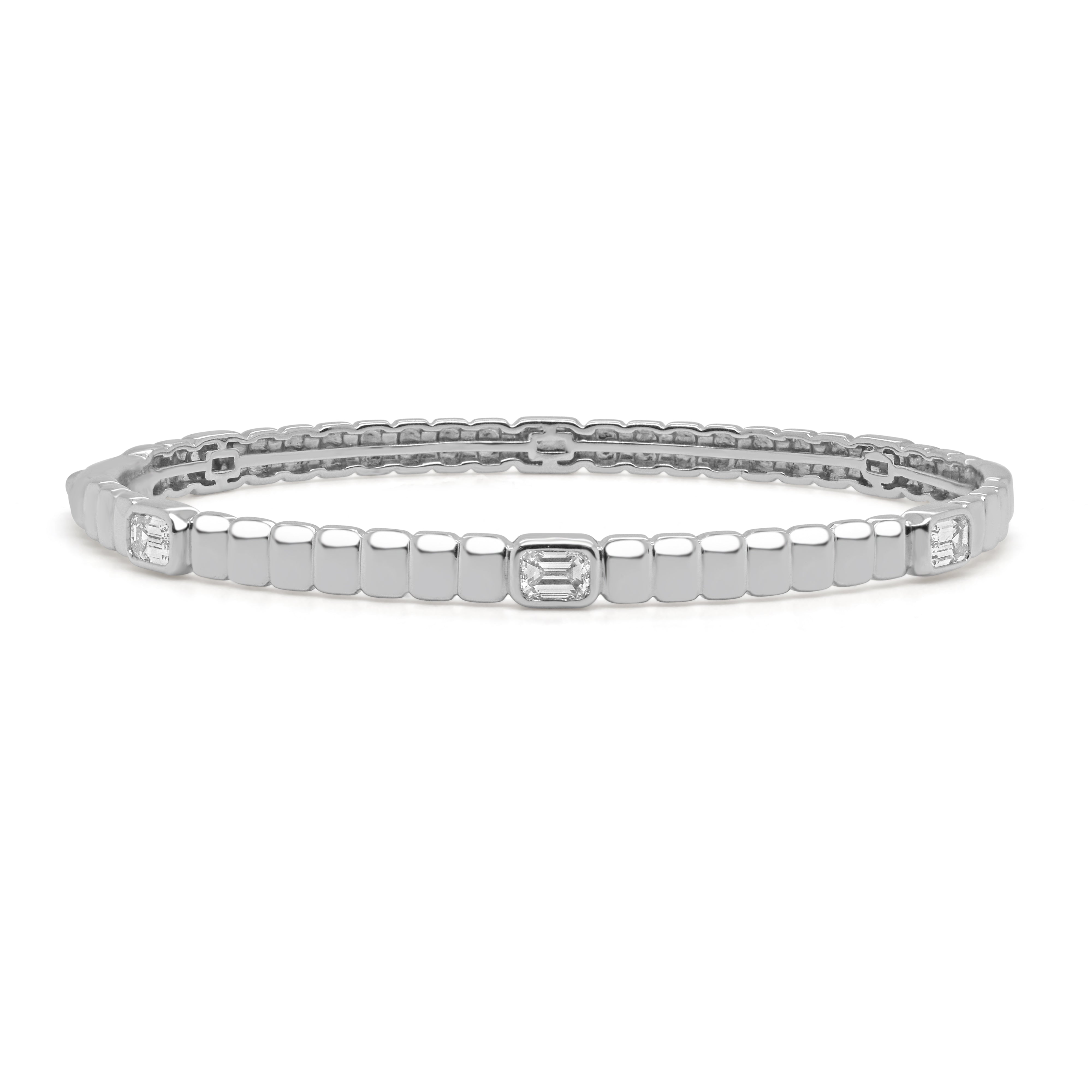 Emerald-Cut Diamond Bangle