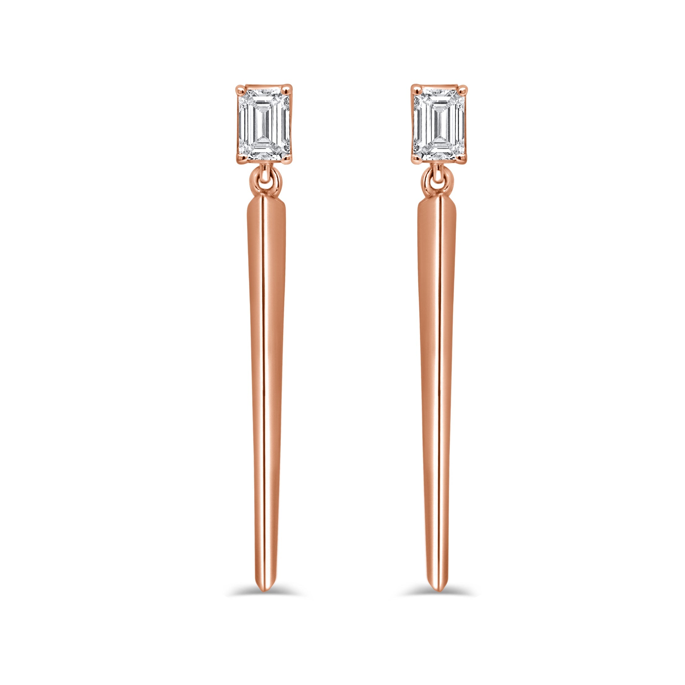 Emerald-Cut Diamond Earrings
