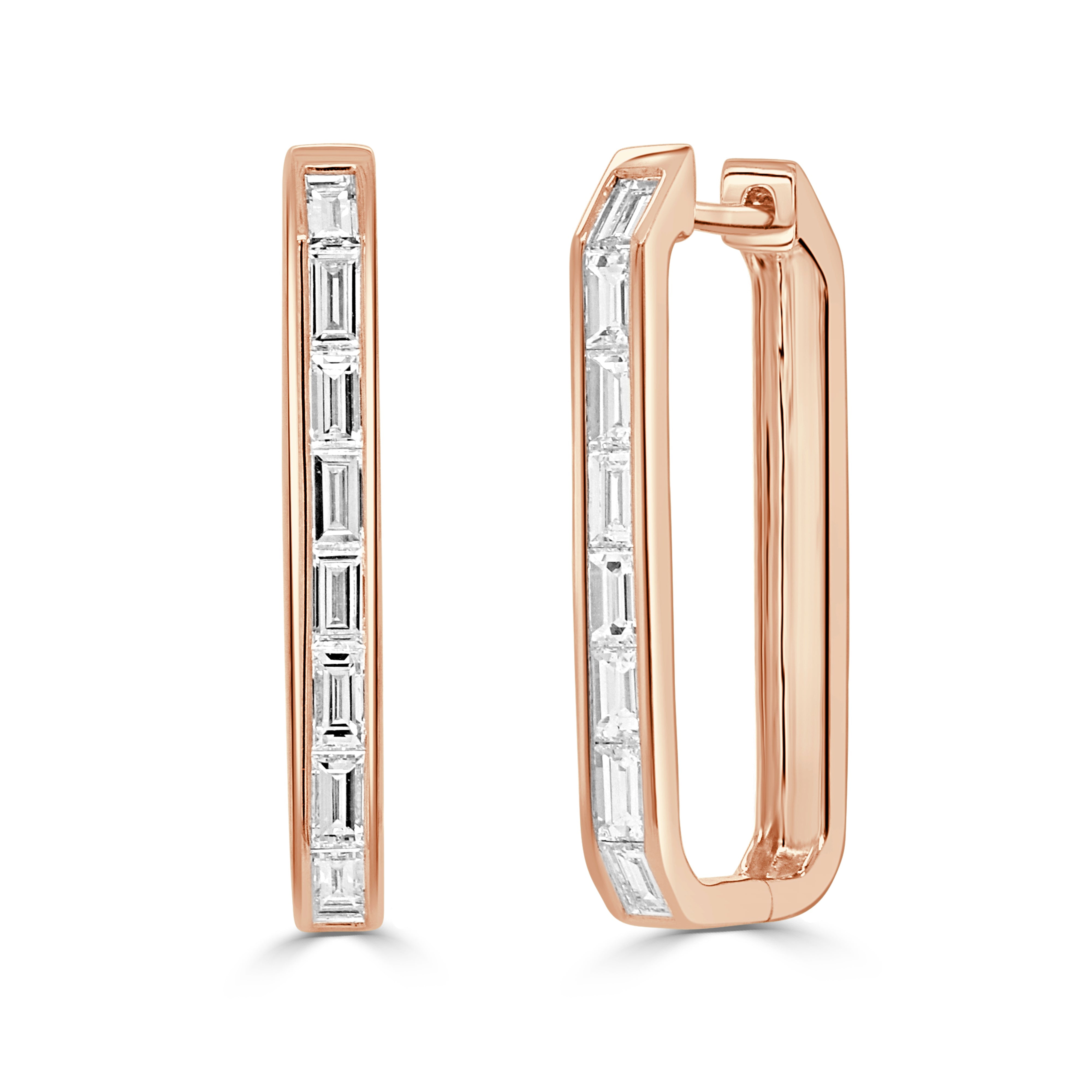 Baguette Diamond Rectangular Earrings
