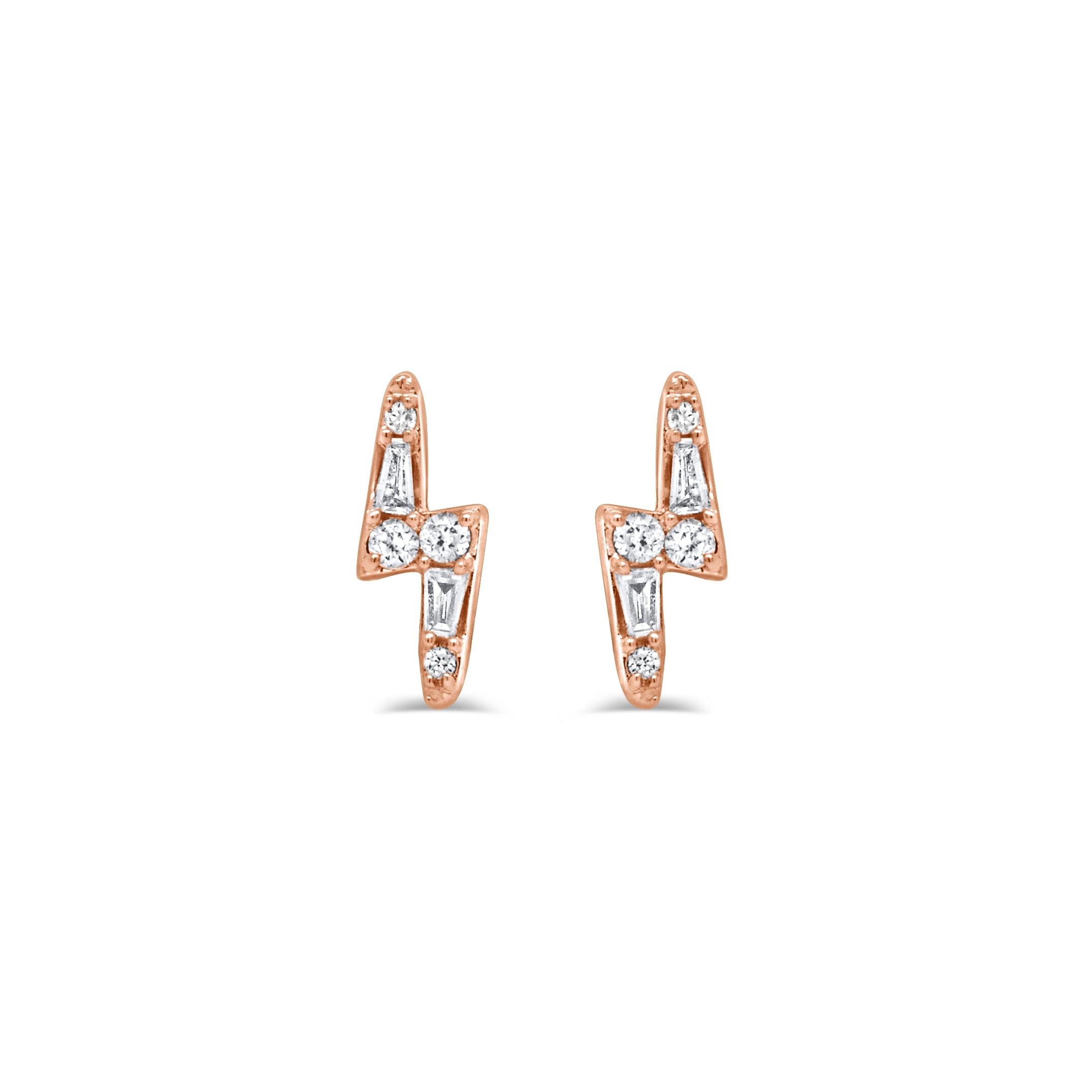 Diamond Lightning Bolt Stud Earrings