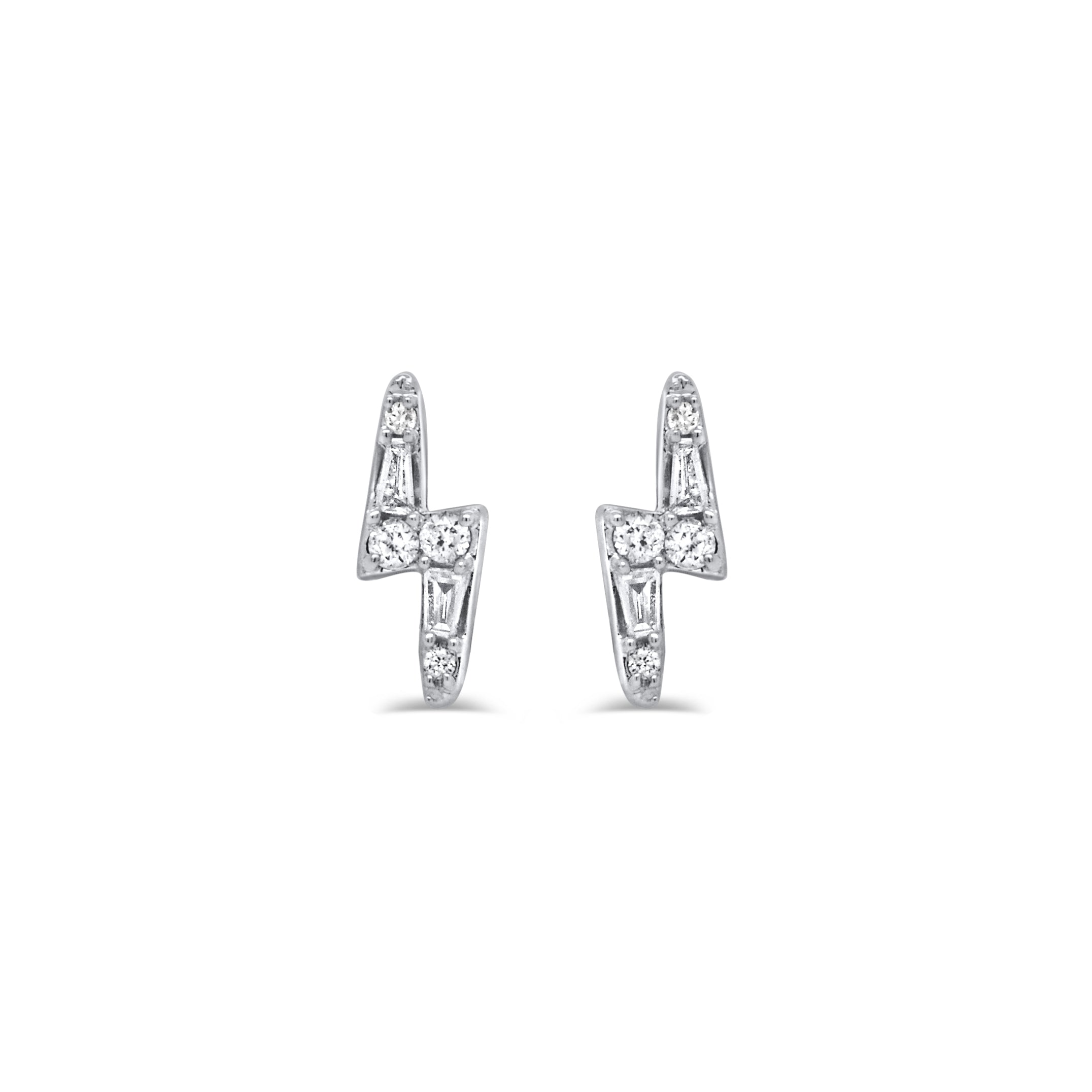 Diamond Lightning Bolt Stud Earrings