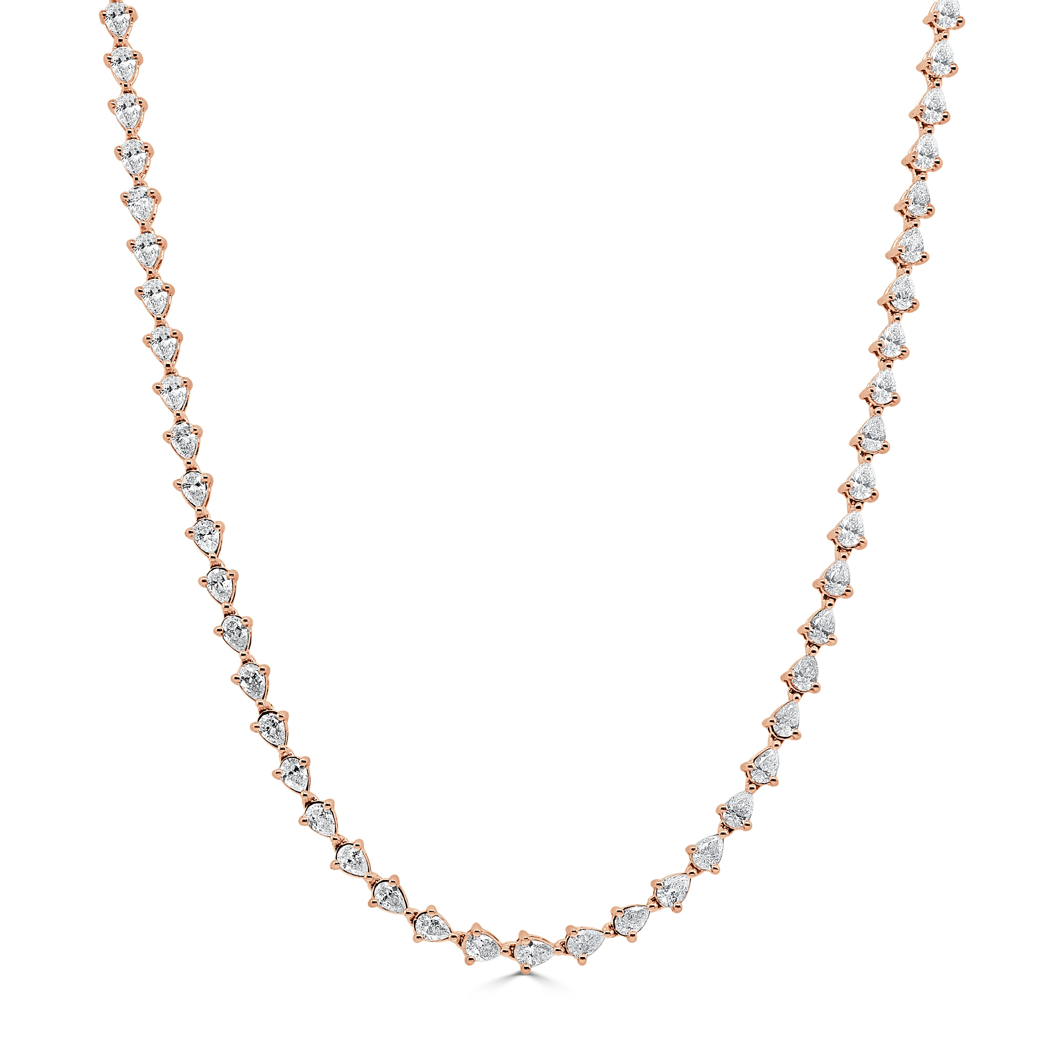 Gold Pear Shape Shape Diamond Necklace
