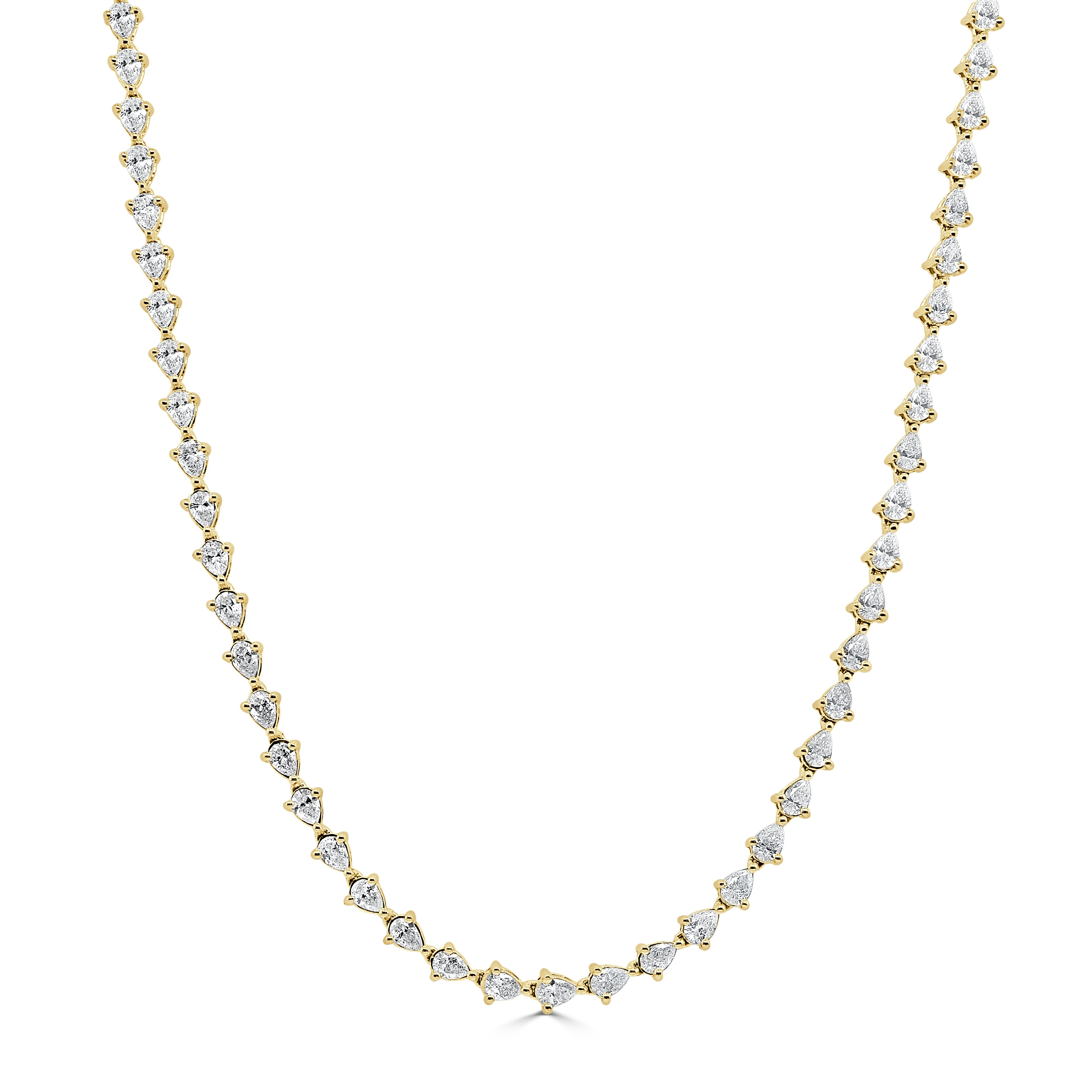 Gold Pear Shape Shape Diamond Necklace