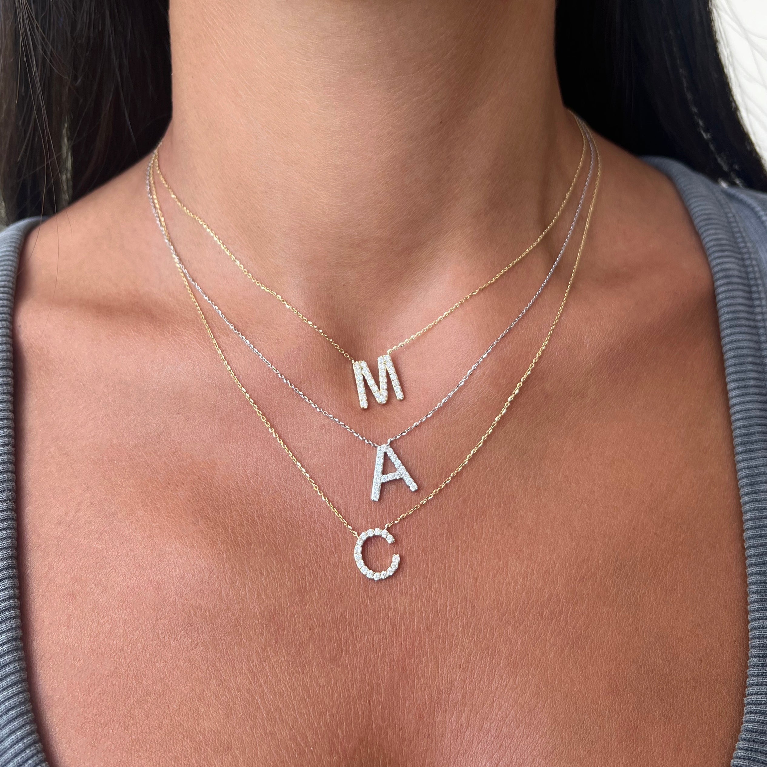 Diamond Initial Necklace
