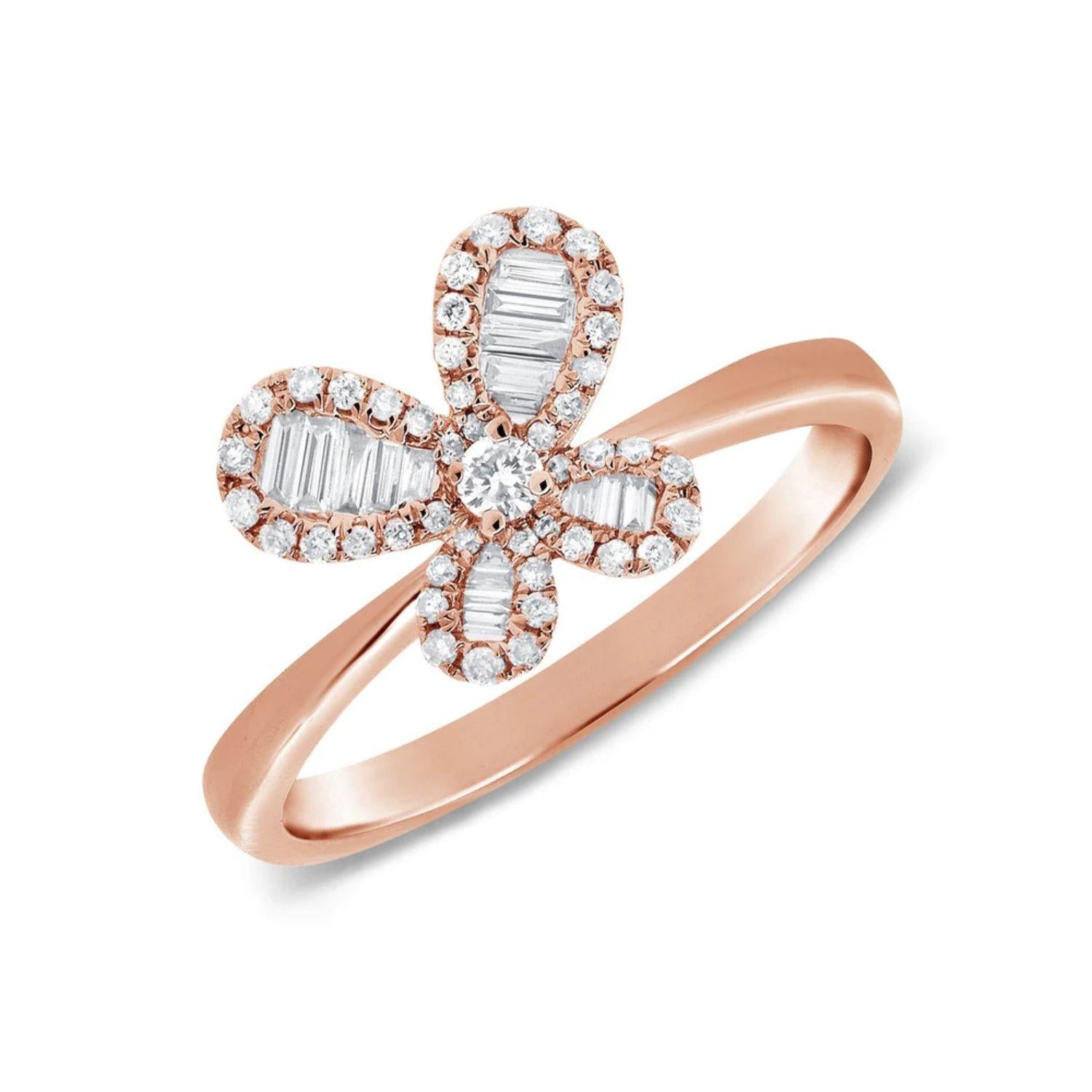 Baguette Diamond Butterfly Ring