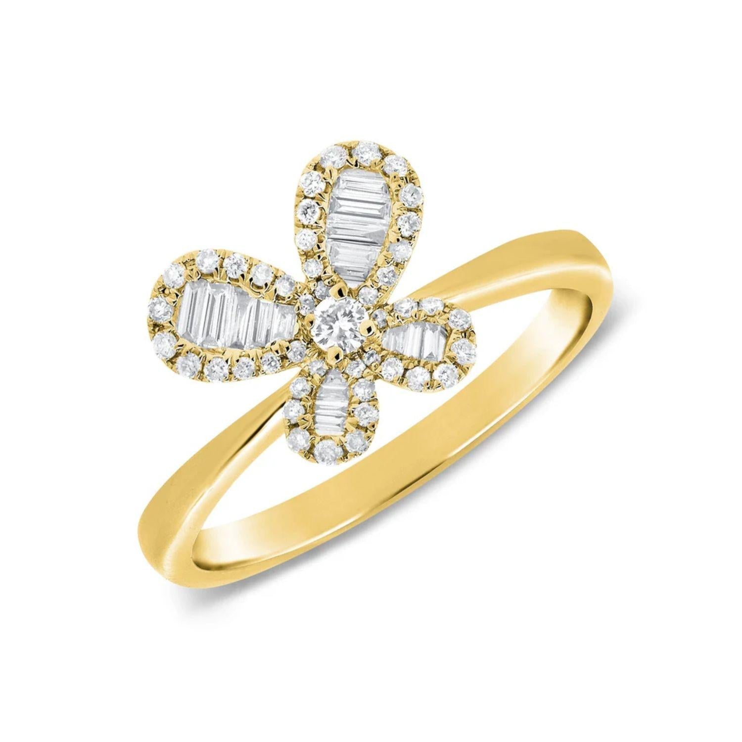 Baguette Diamond Butterfly Ring