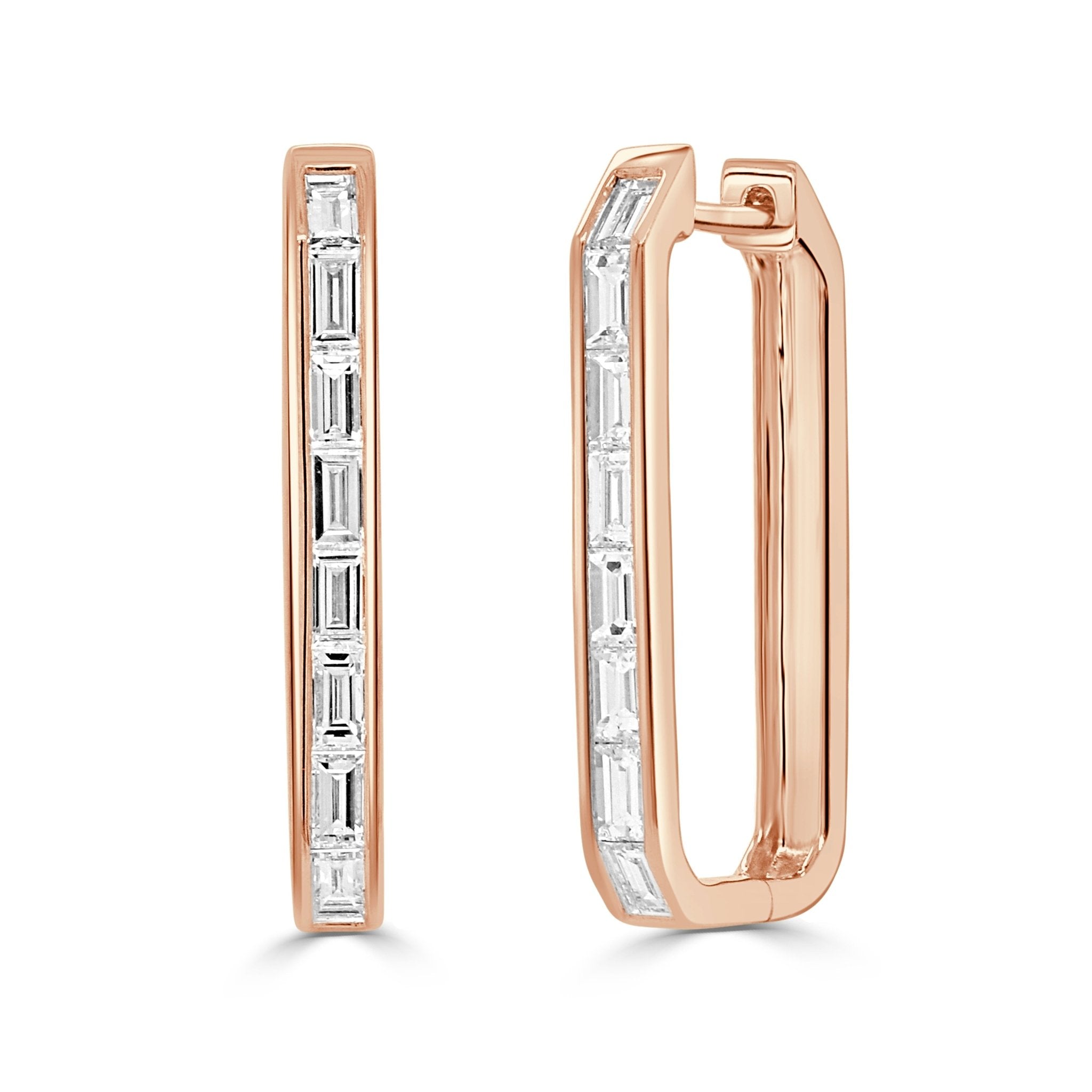 Baguette Diamond Rectangular Earrings