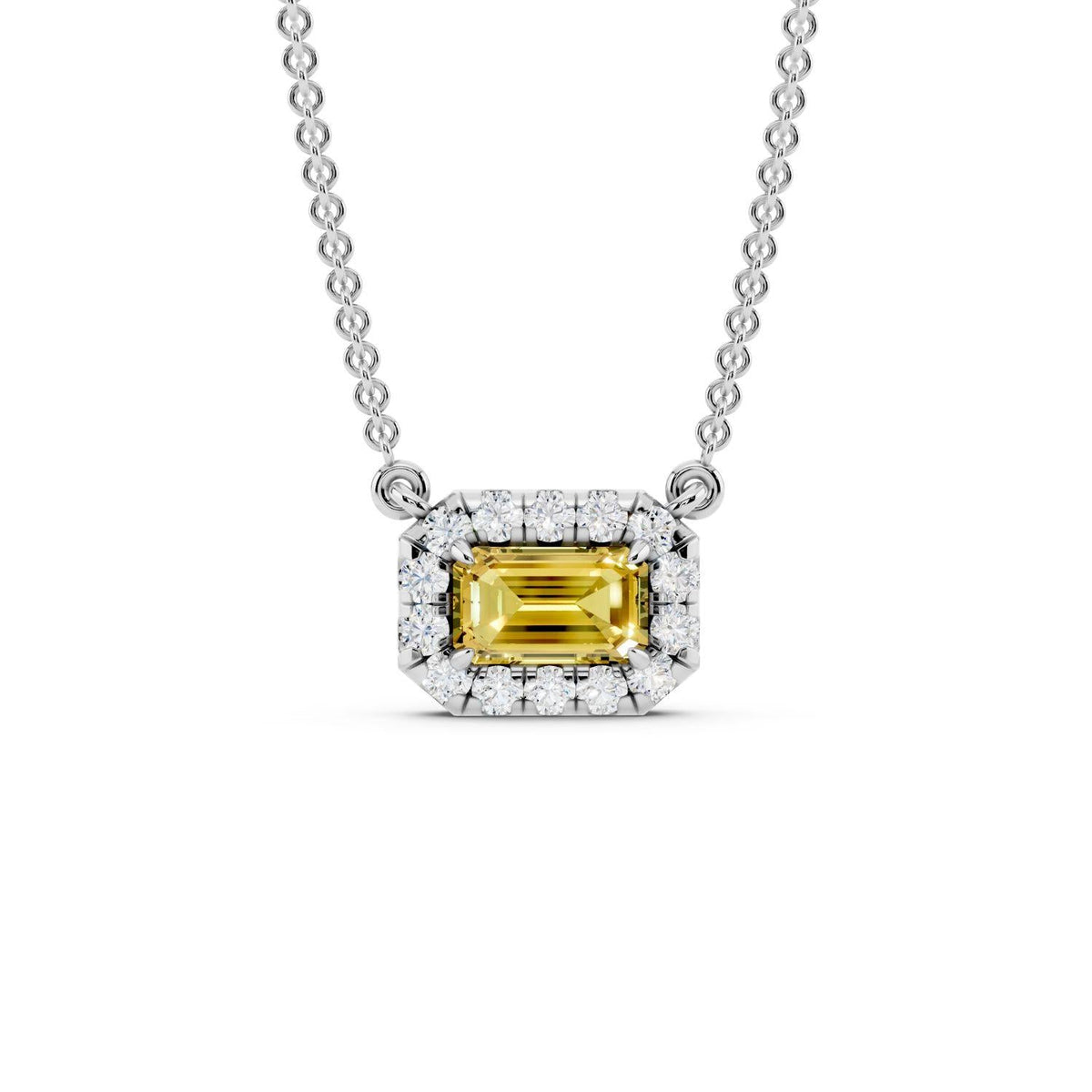Birthstone Halo Pendant Necklace