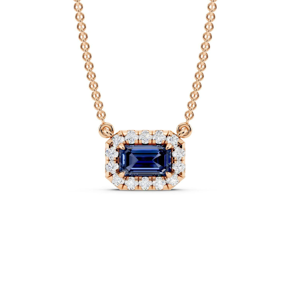 Birthstone Halo Pendant Necklace