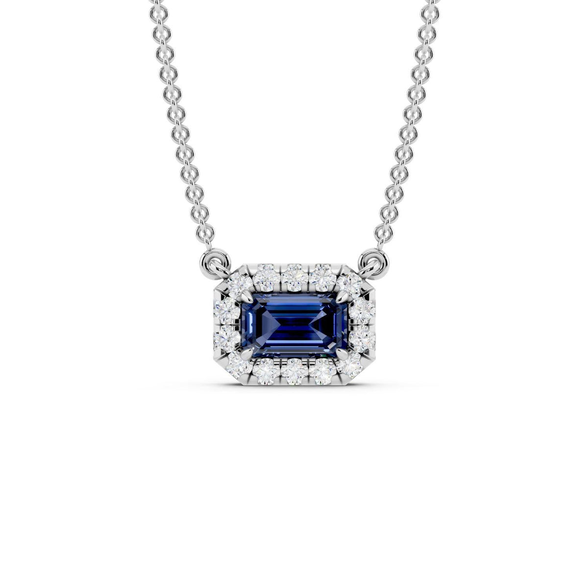 Birthstone Halo Pendant Necklace