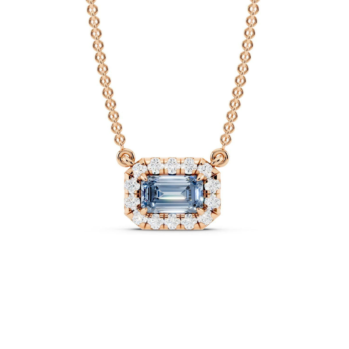 Birthstone Halo Pendant Necklace