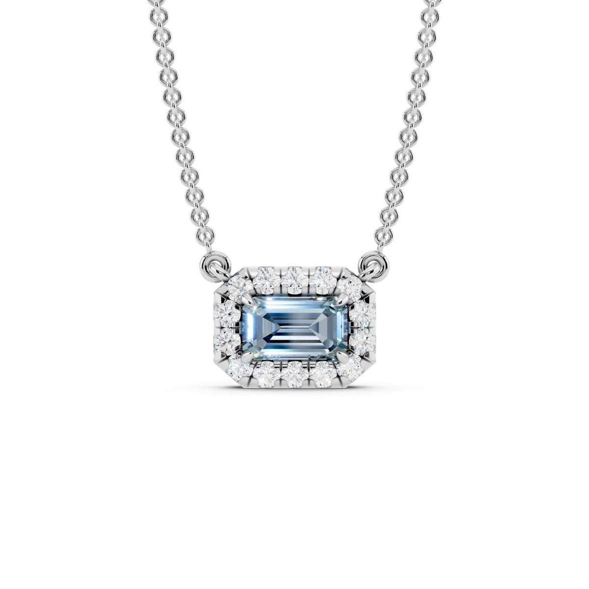 Birthstone Halo Pendant Necklace