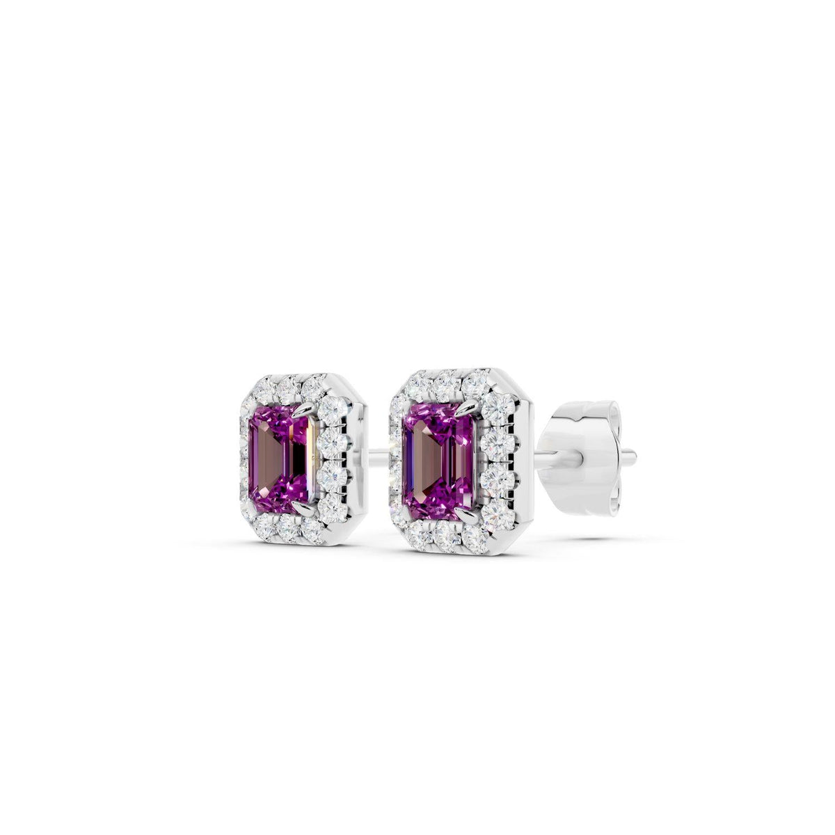 Birthstone Halo Stud Earrings
