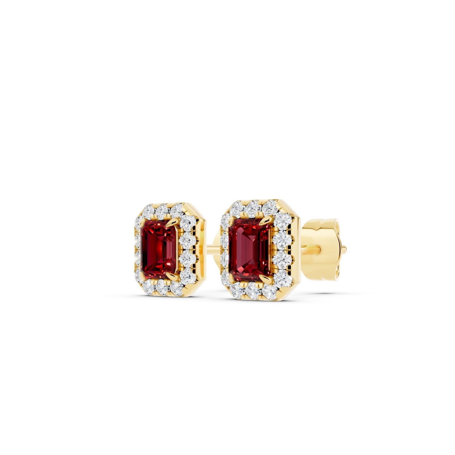 Birthstone Halo Stud Earrings