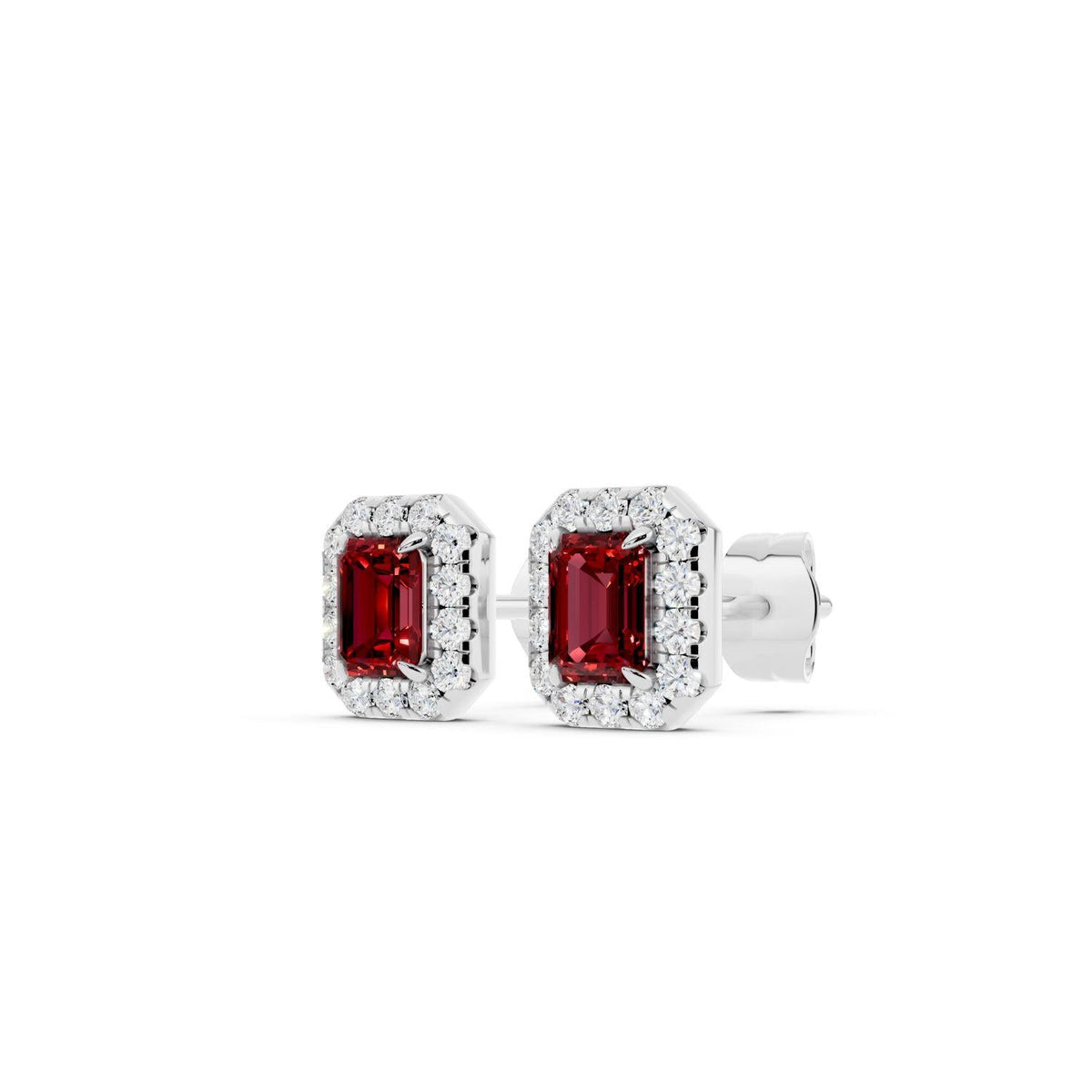 Birthstone Halo Stud Earrings