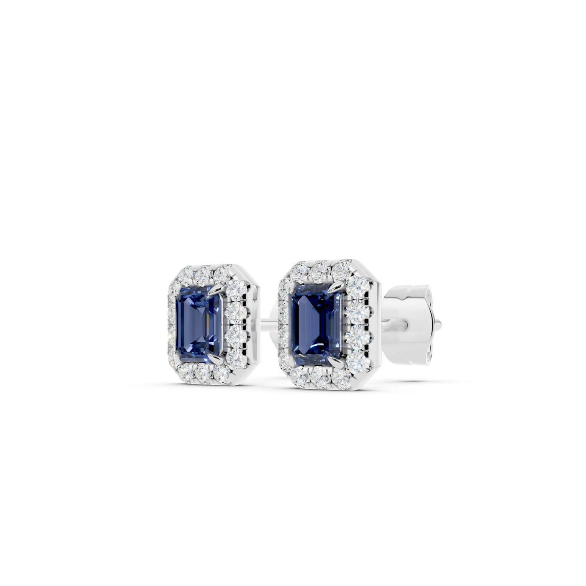 Birthstone Halo Stud Earrings