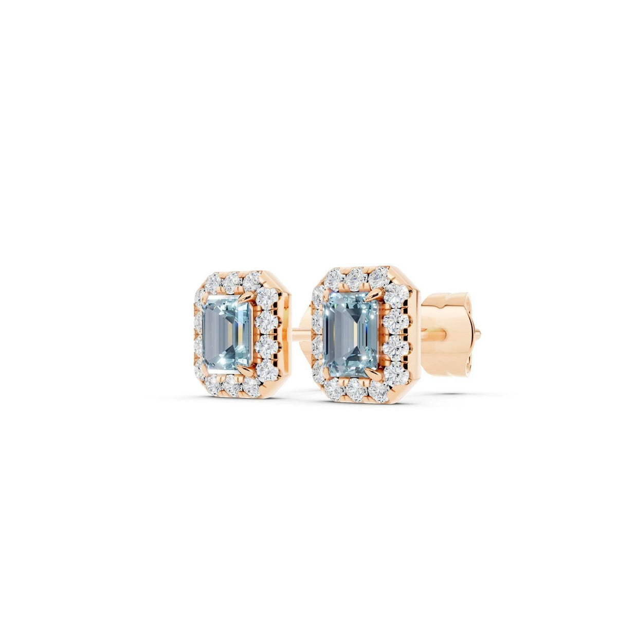 Birthstone Halo Stud Earrings