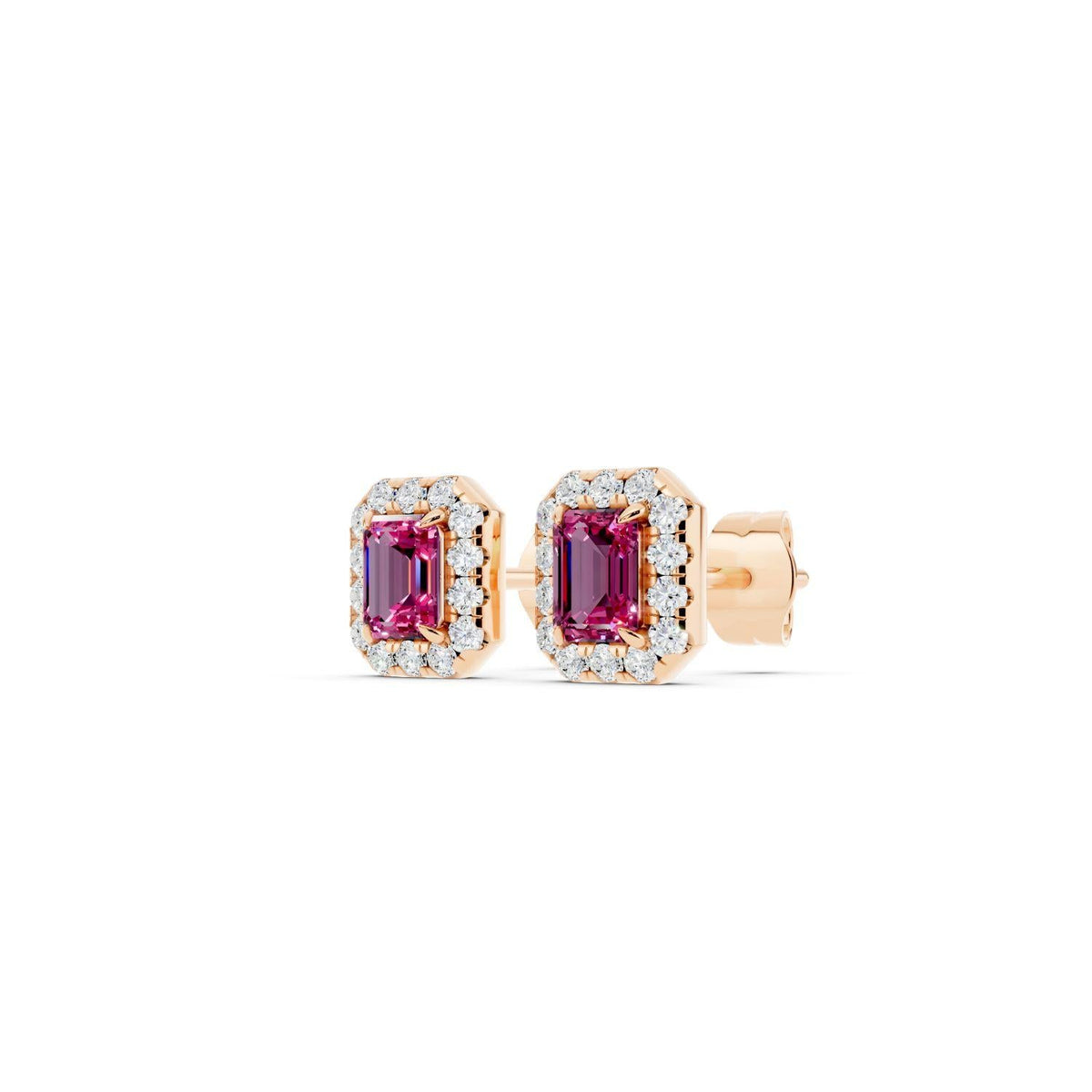 Birthstone Halo Stud Earrings