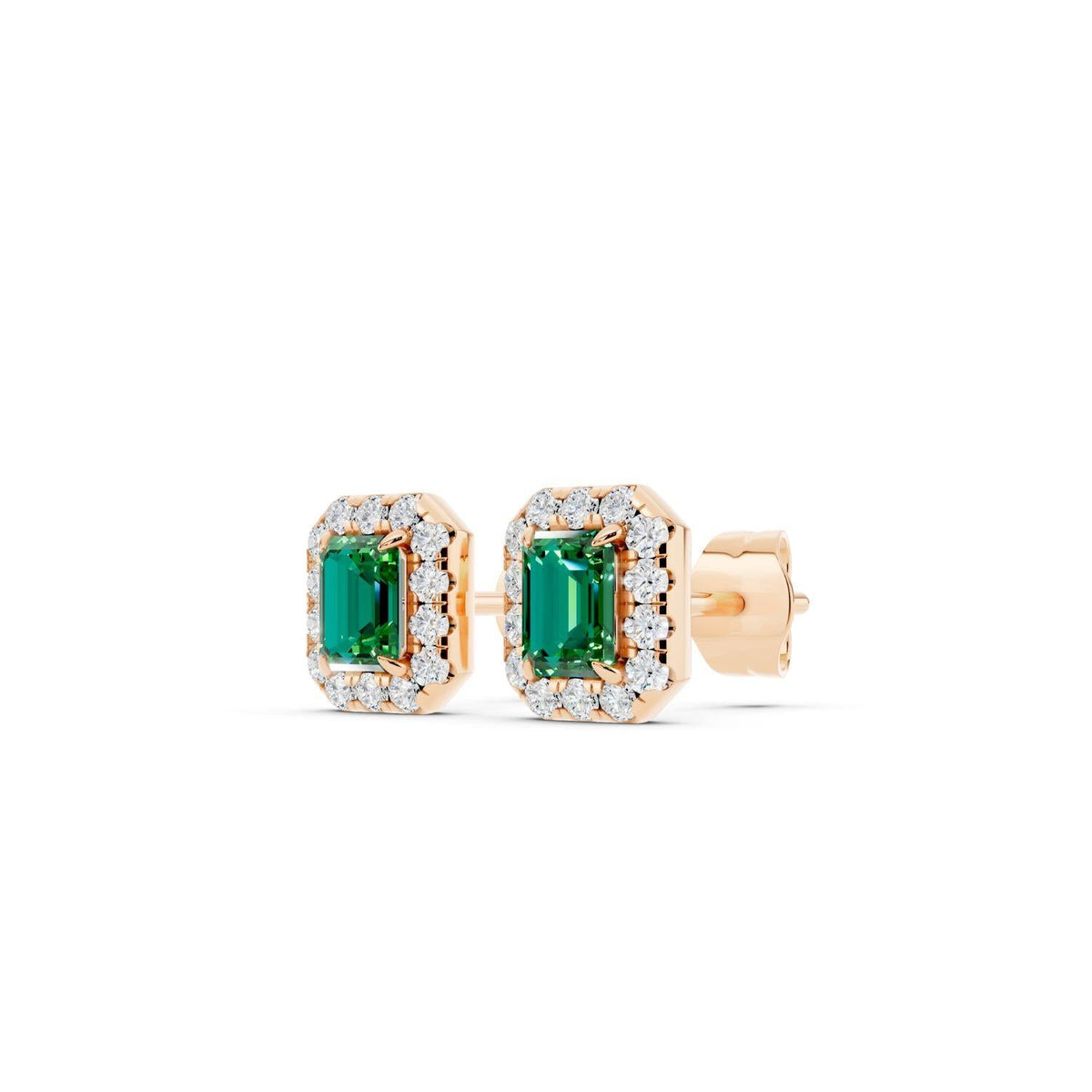 Birthstone Halo Stud Earrings