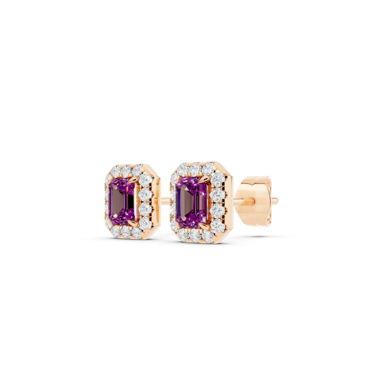 Birthstone Halo Stud Earrings