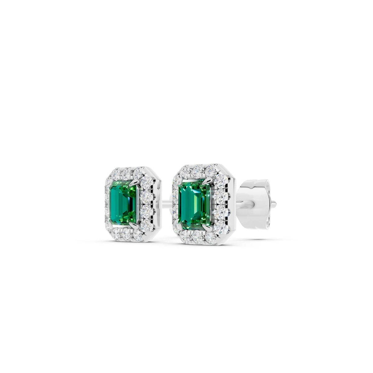 Birthstone Halo Stud Earrings