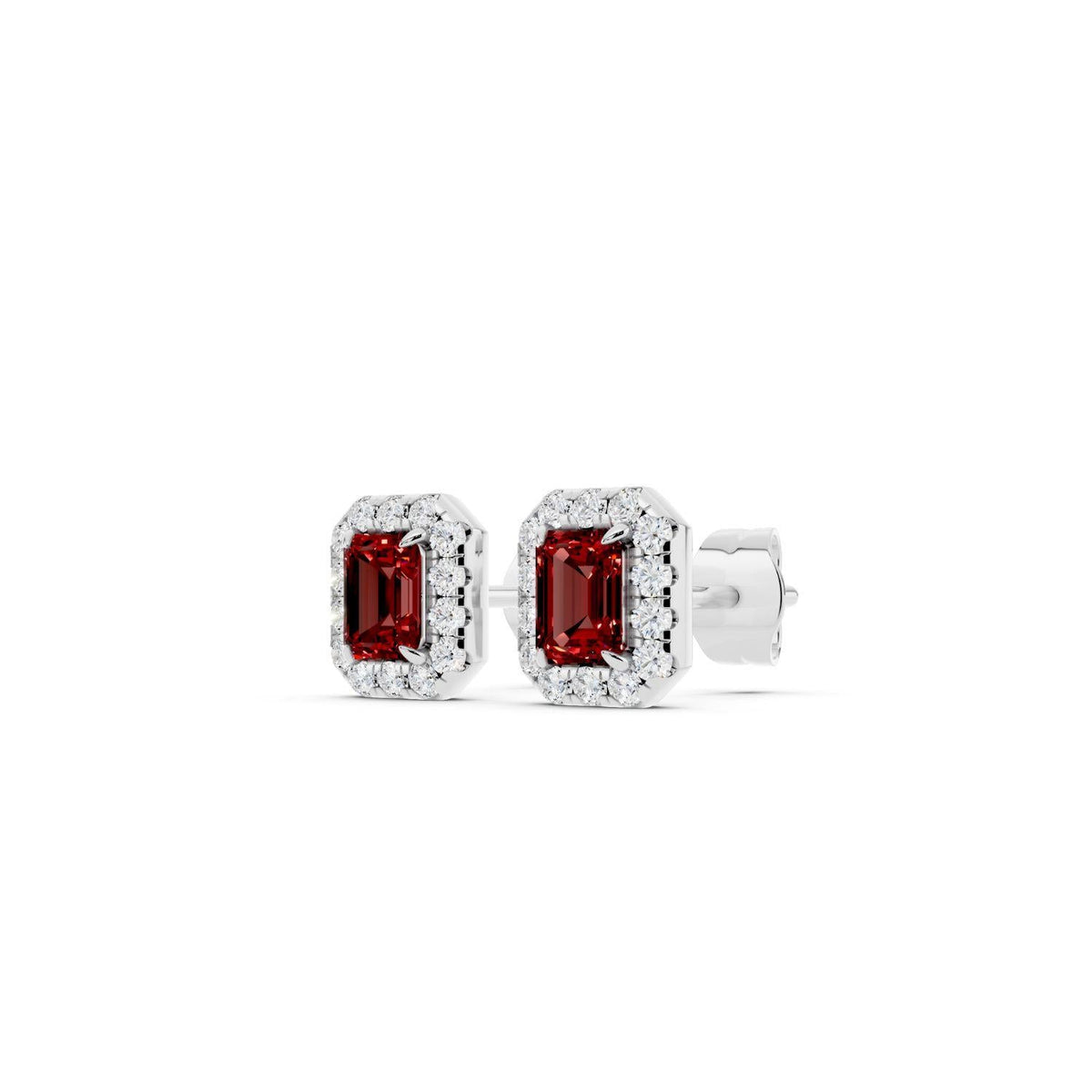 Birthstone Halo Stud Earrings