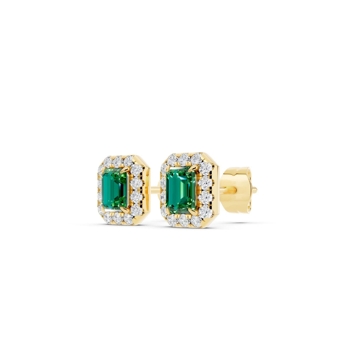 Birthstone Halo Stud Earrings