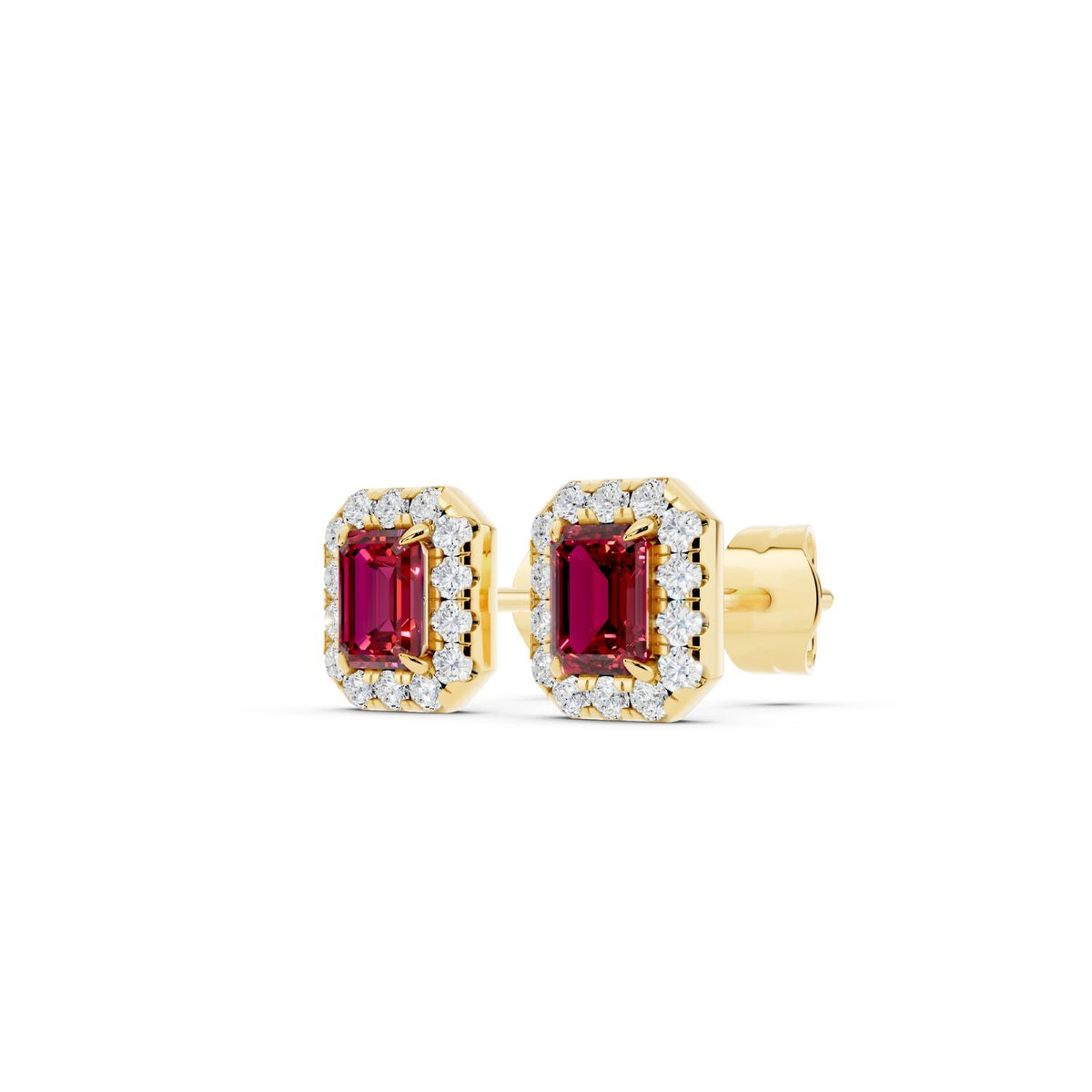 Birthstone Halo Stud Earrings