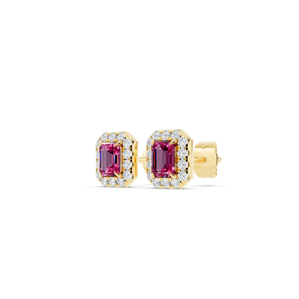 Birthstone Halo Stud Earrings