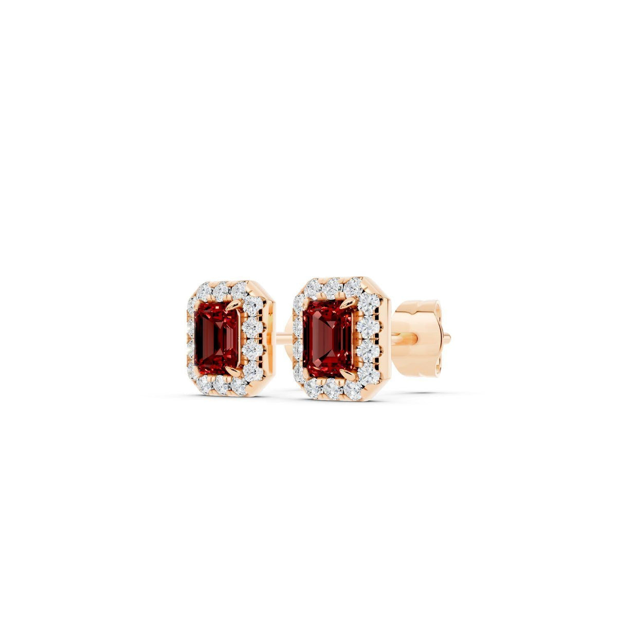 Birthstone Halo Stud Earrings