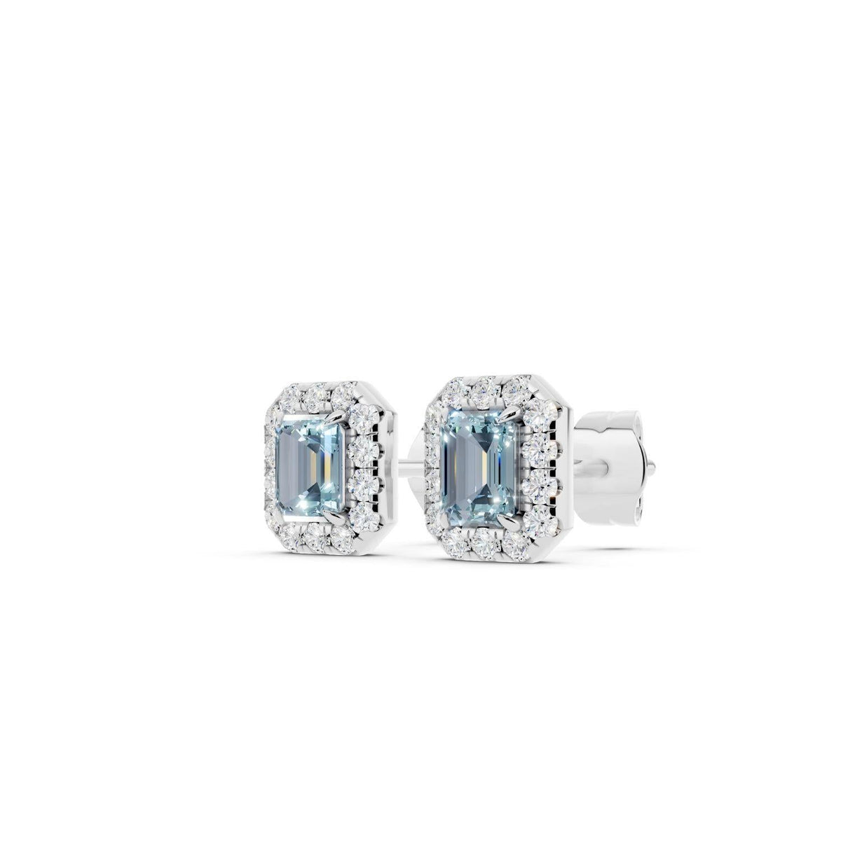 Birthstone Halo Stud Earrings