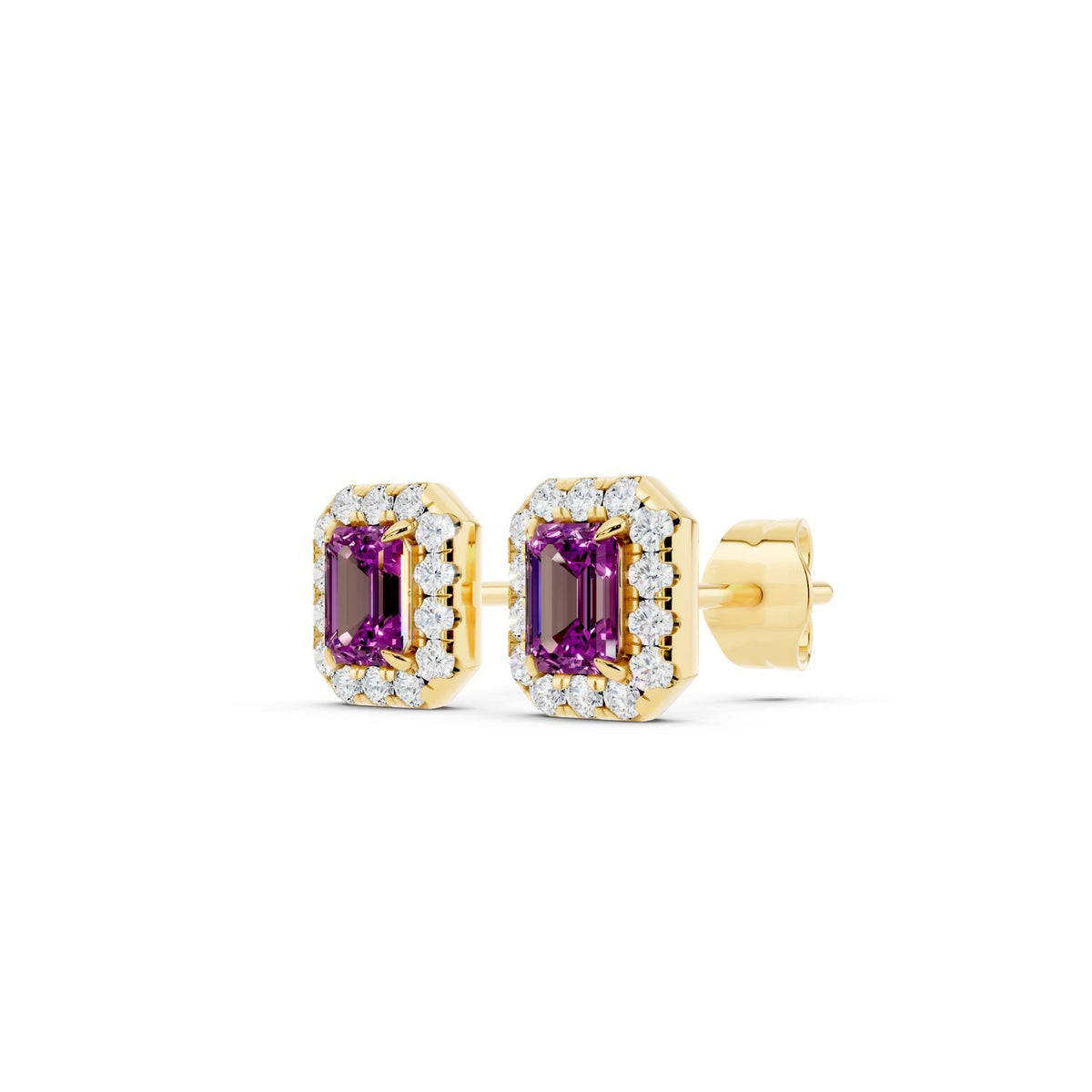 Birthstone Halo Stud Earrings