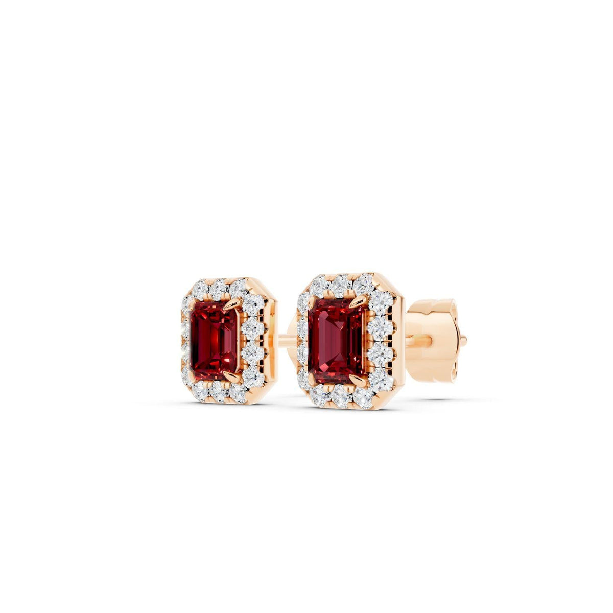 Birthstone Halo Stud Earrings