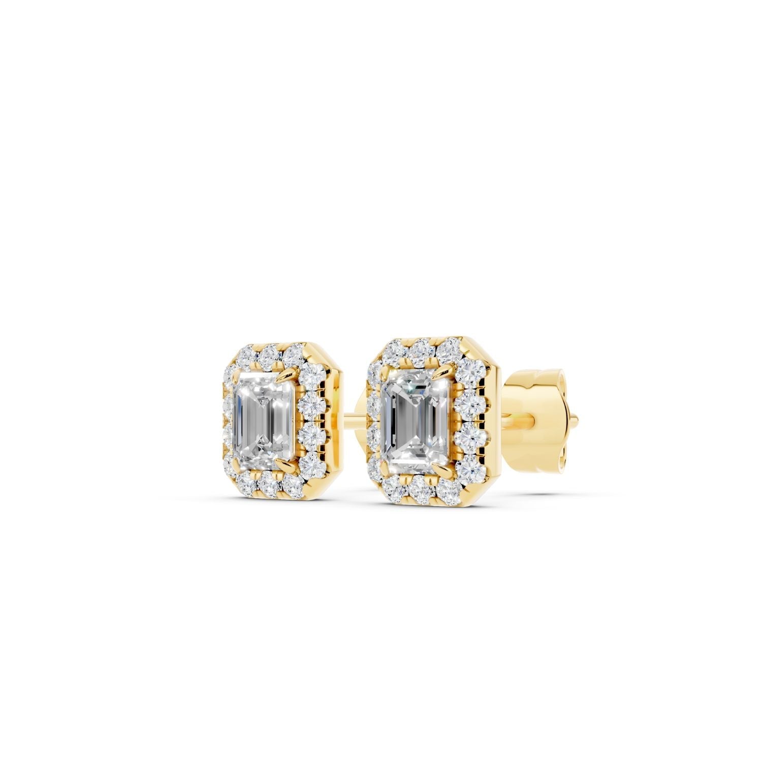 Birthstone Halo Stud Earrings