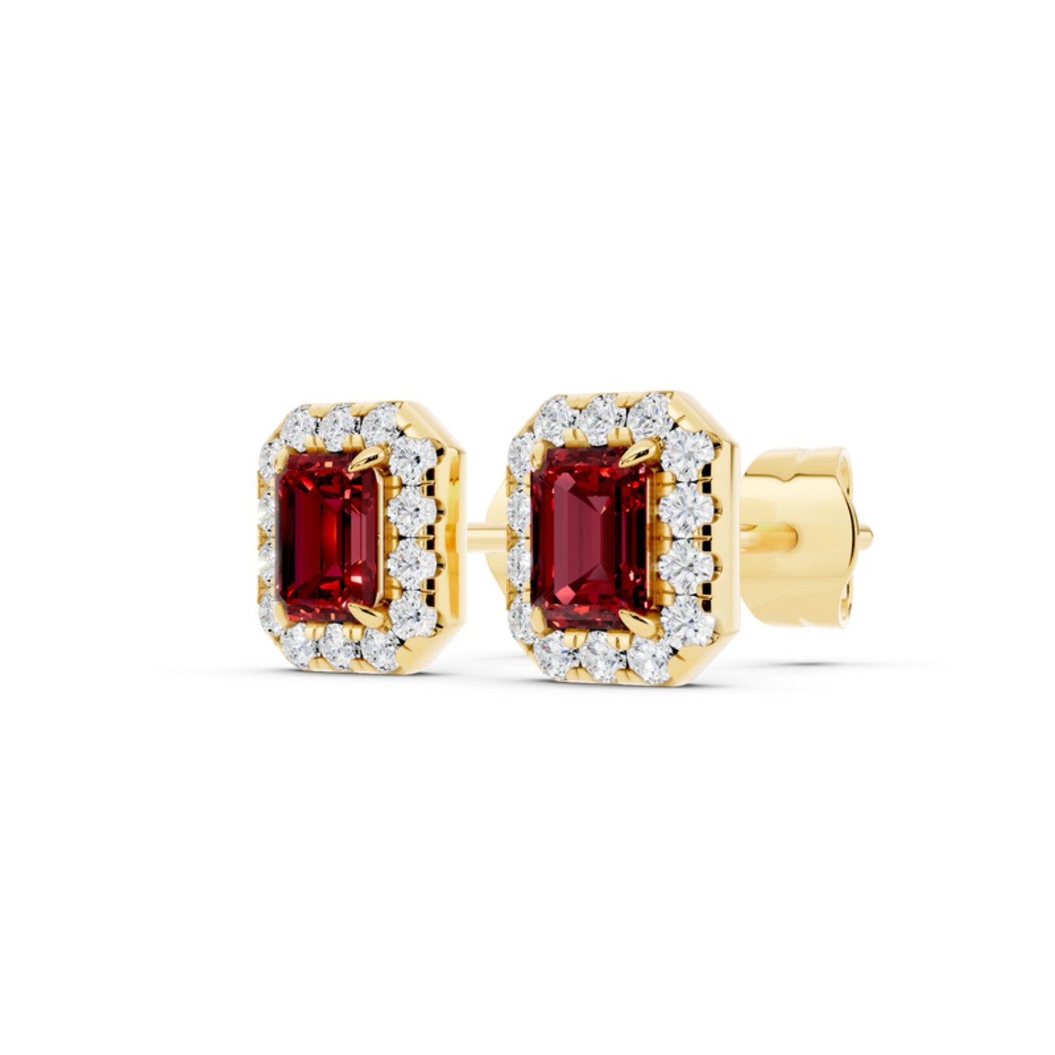 Birthstone Halo Stud Earrings, August birthstone, 14K gold