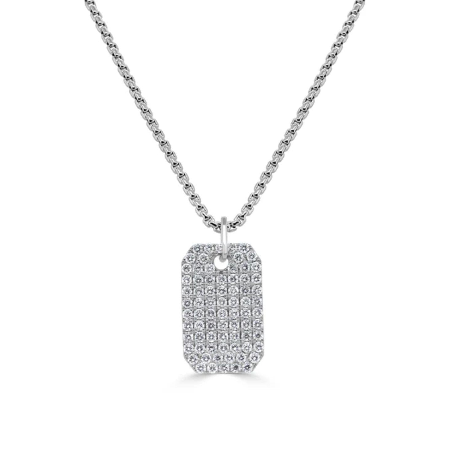 Diamond Dog Tag Necklace
