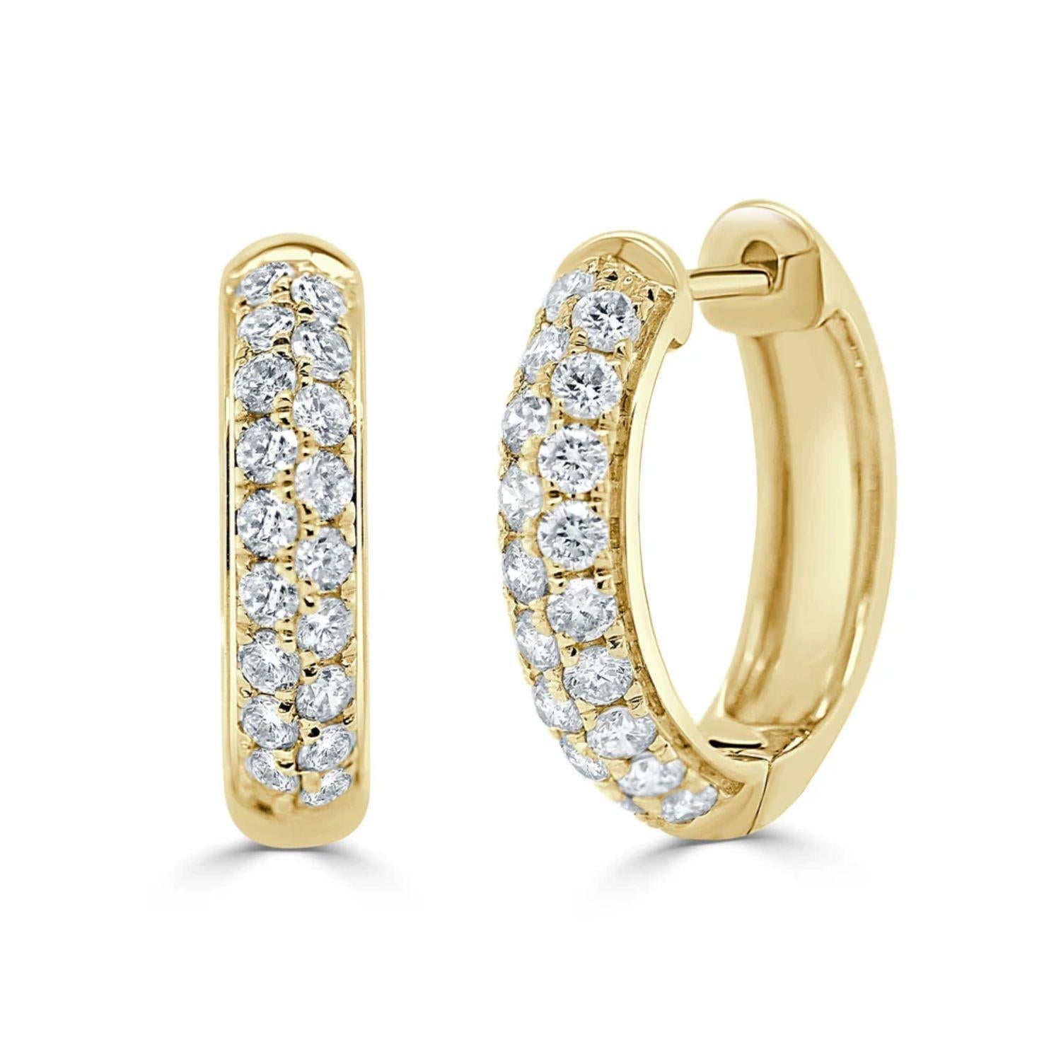 Diamond Double Row Hoop Earrings