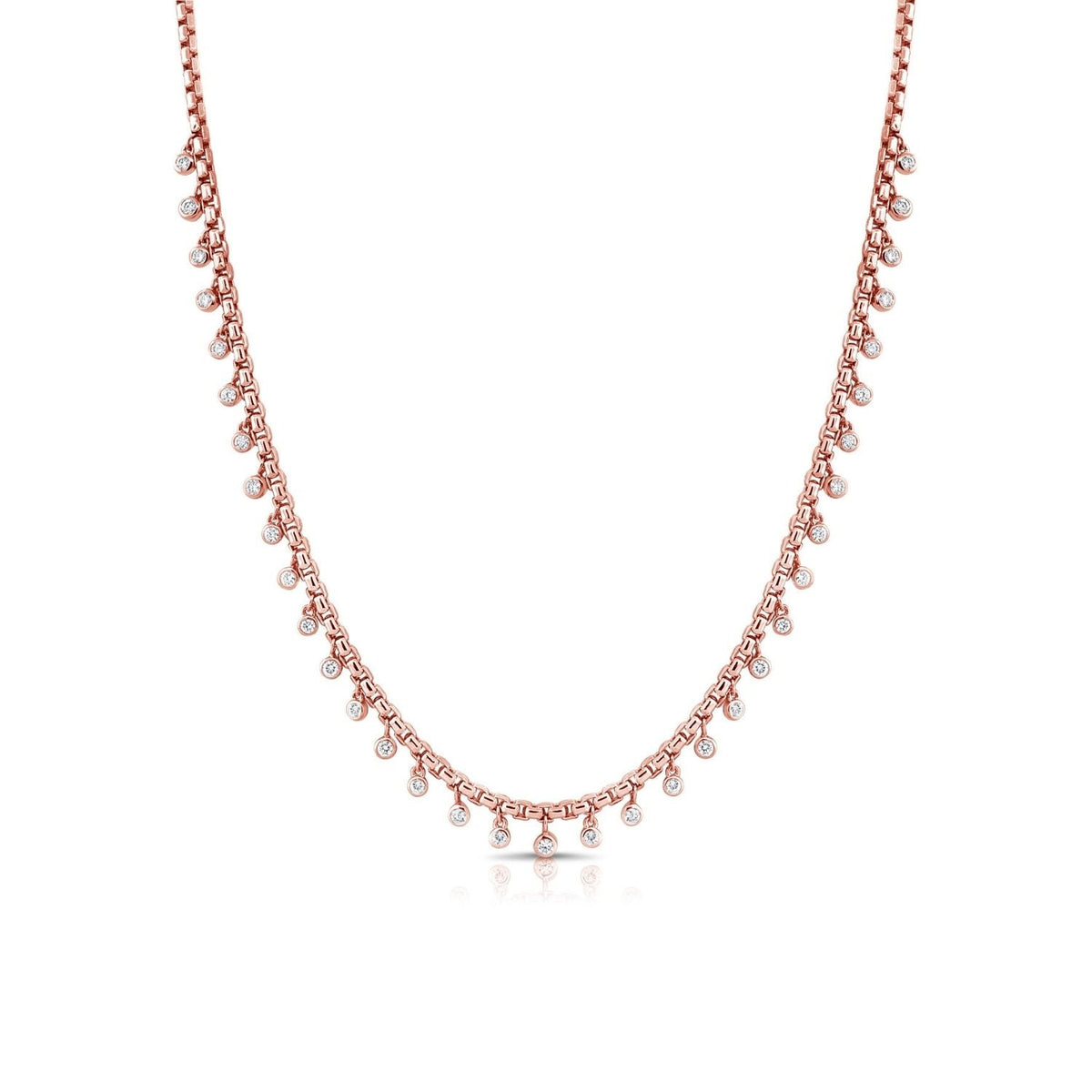 Diamond Drop Station Necklace