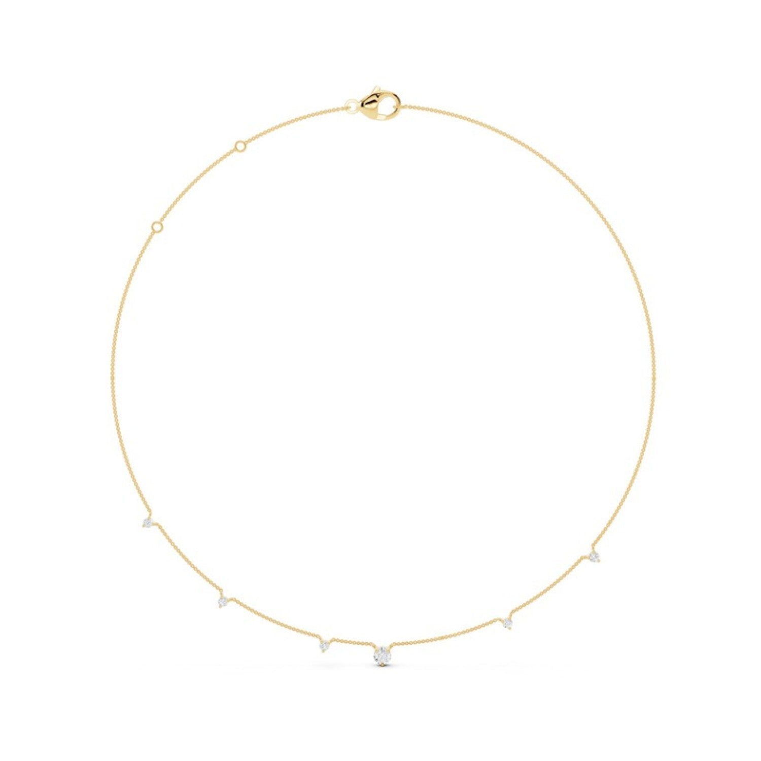 Diamond Droplet Station Necklace in 14K yellow gold by Seema Fine Jewelry