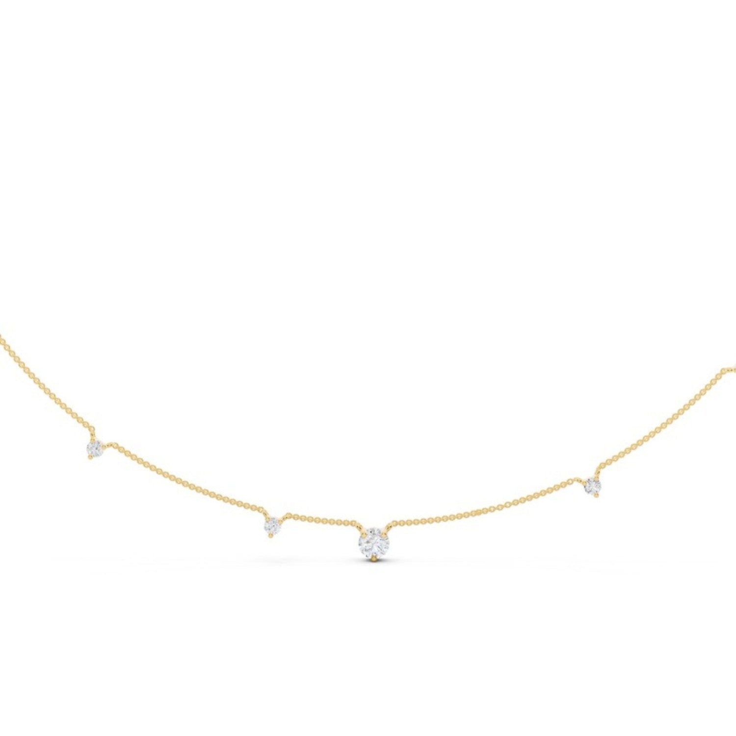 Diamond Droplet Station Necklace, detail view 1