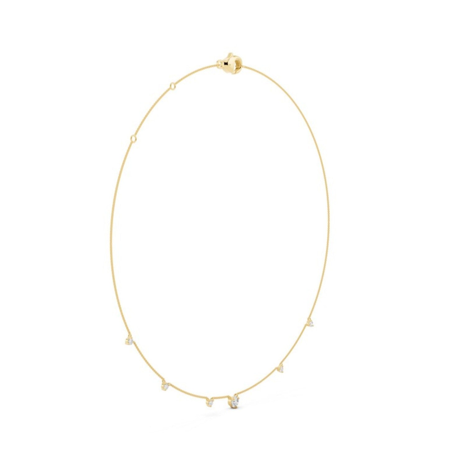 Diamond Droplet Station Necklace, detail view 4