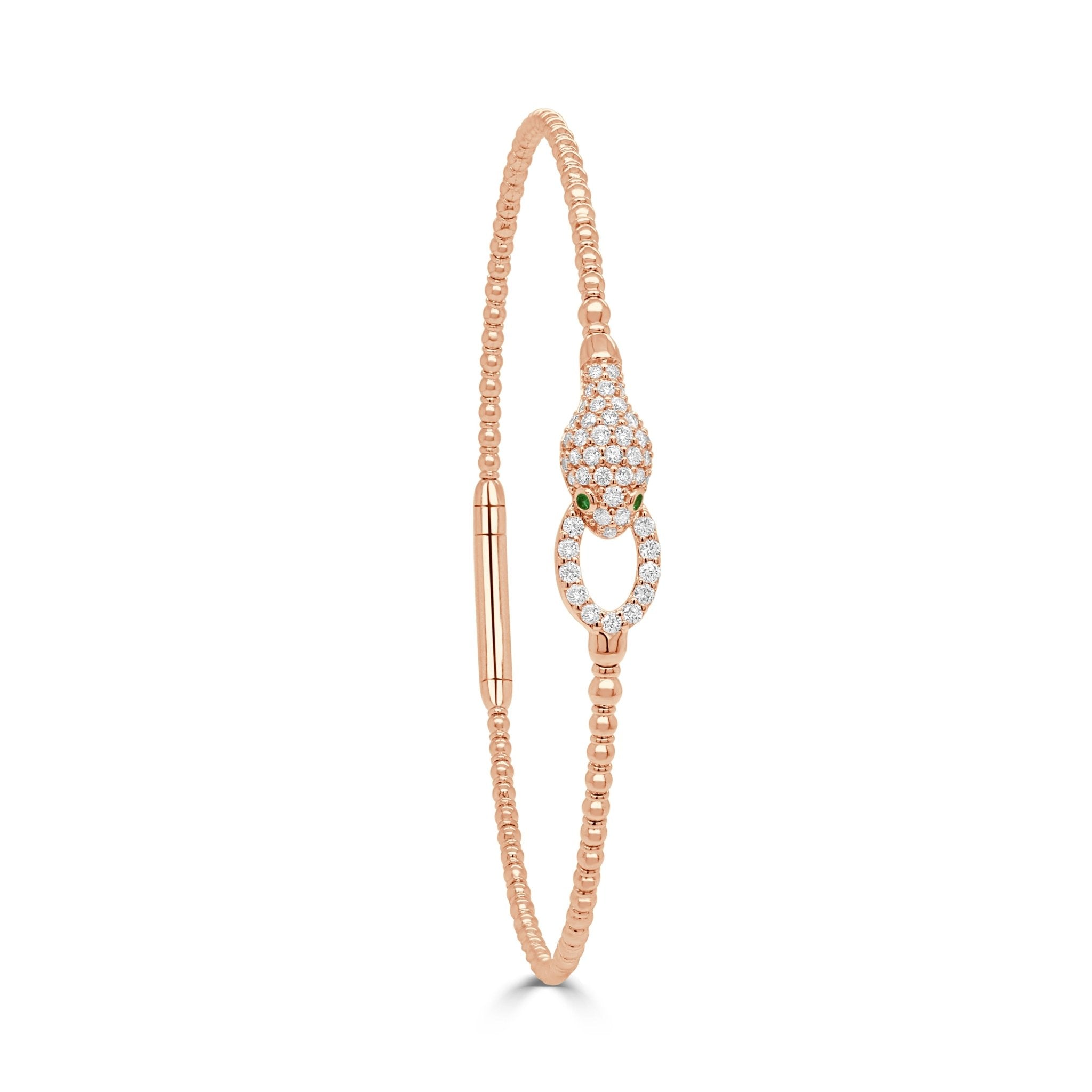 Diamond Emerald Snake Bangle