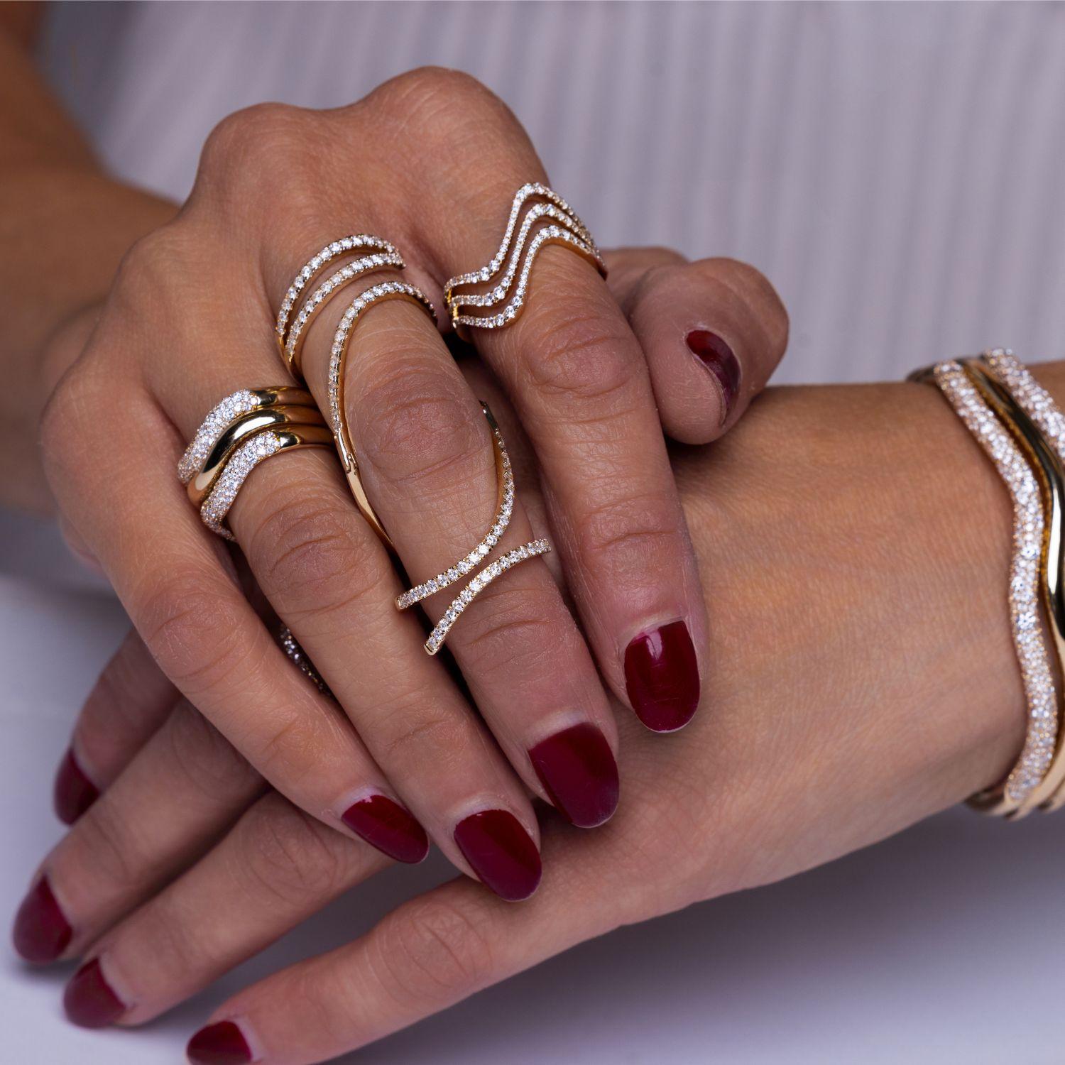 Diamond Infinity Helix Ring