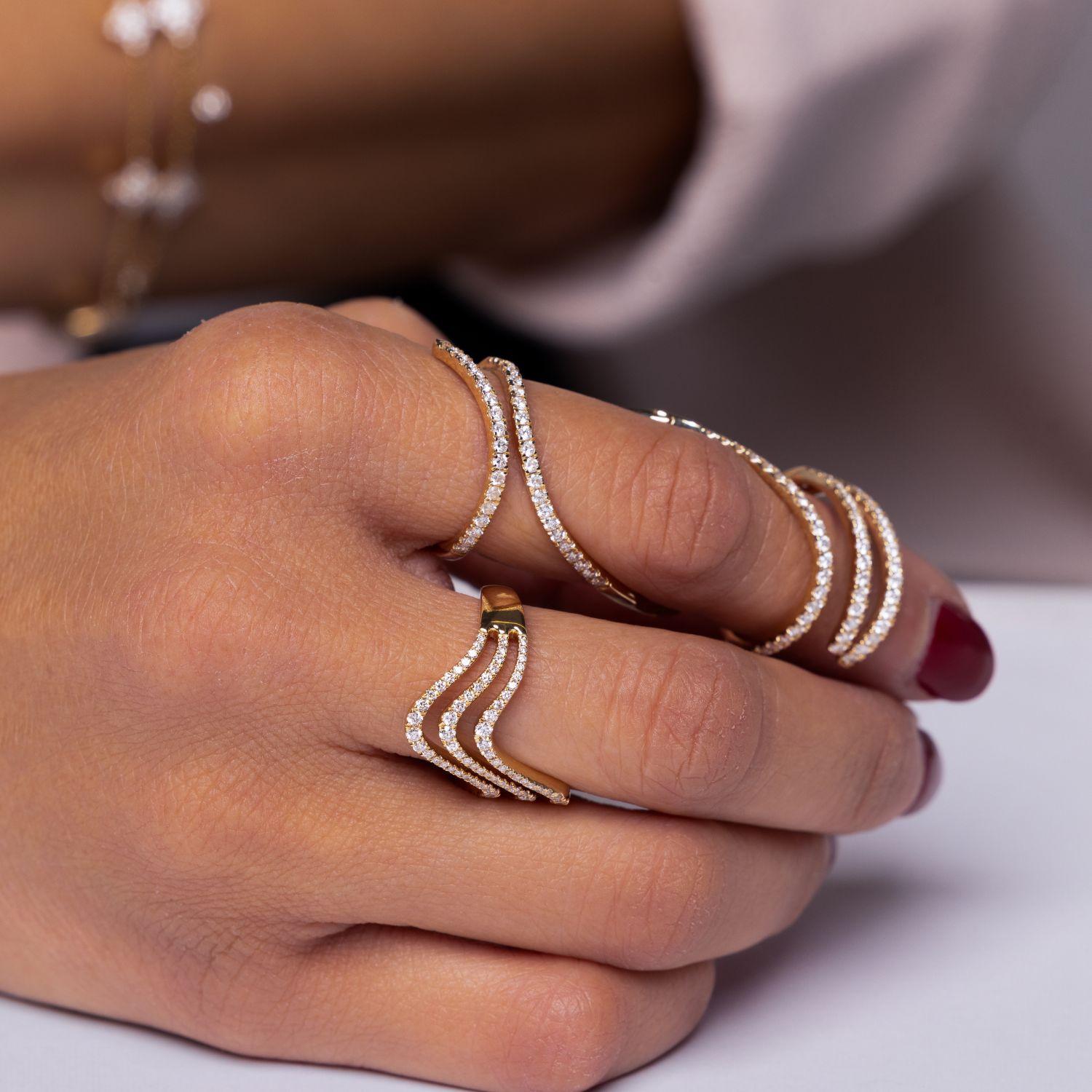 Diamond Infinity Helix Ring