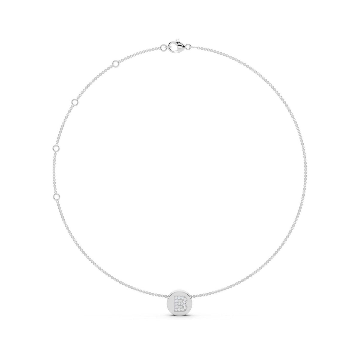 Diamond Initial Disc Necklace