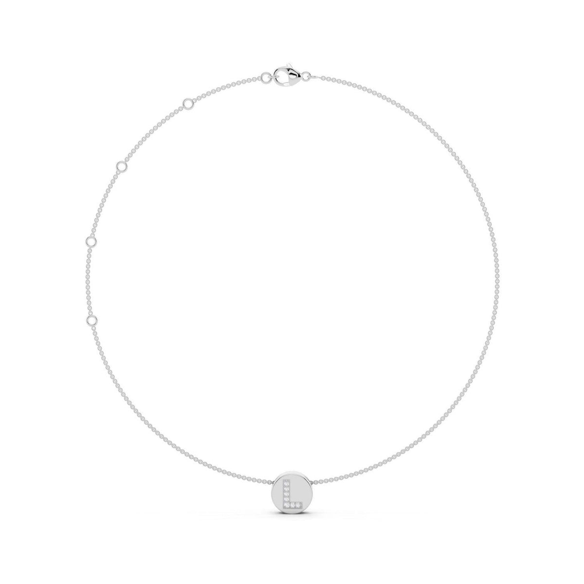 Diamond Initial Disc Necklace